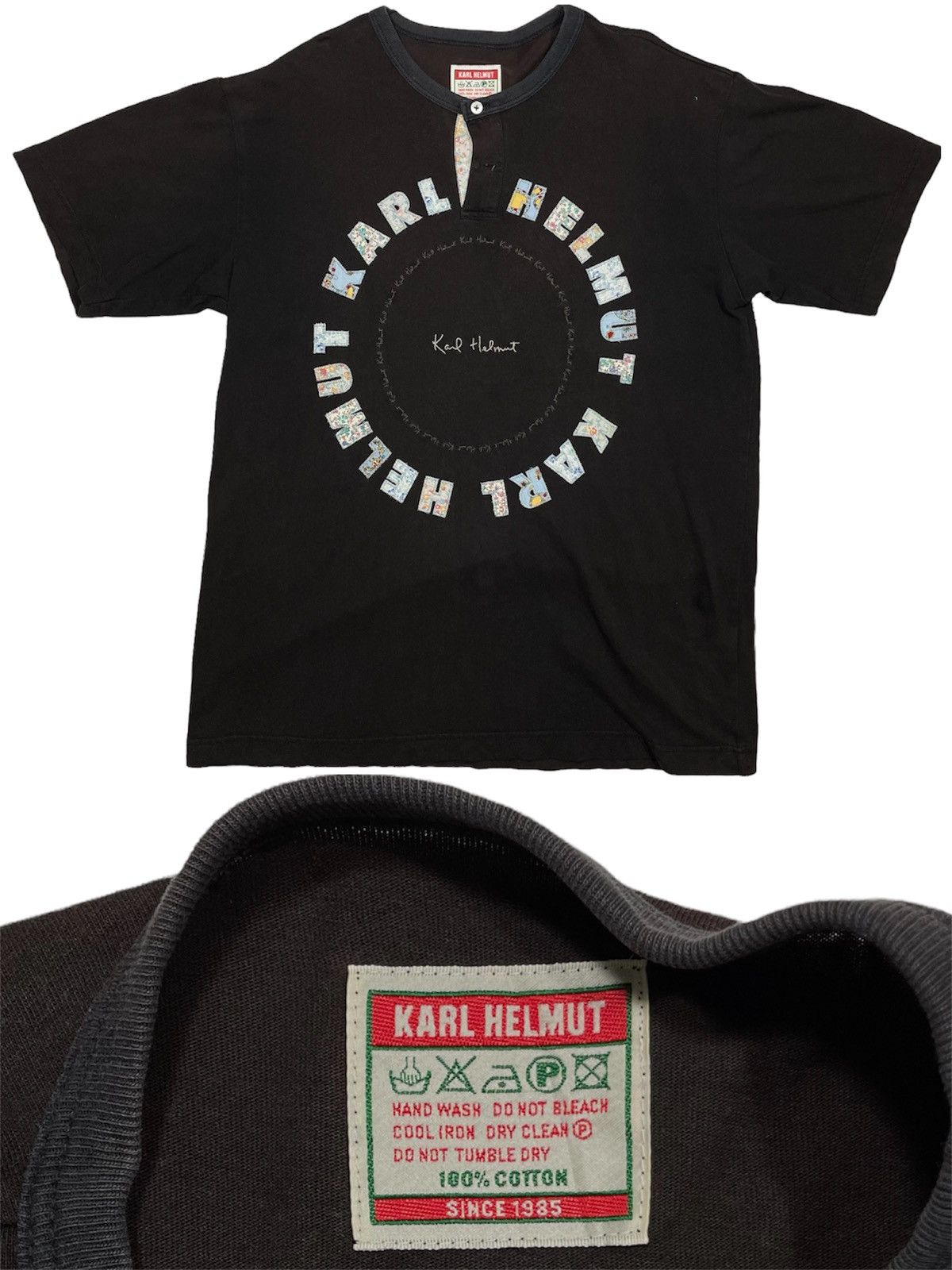 Karl Helmut × Vintage Vintage 90s Karl Helmut Embroidery Flora design big logo Size US L / EU 52-54 / 3 - 1 Thumbnail