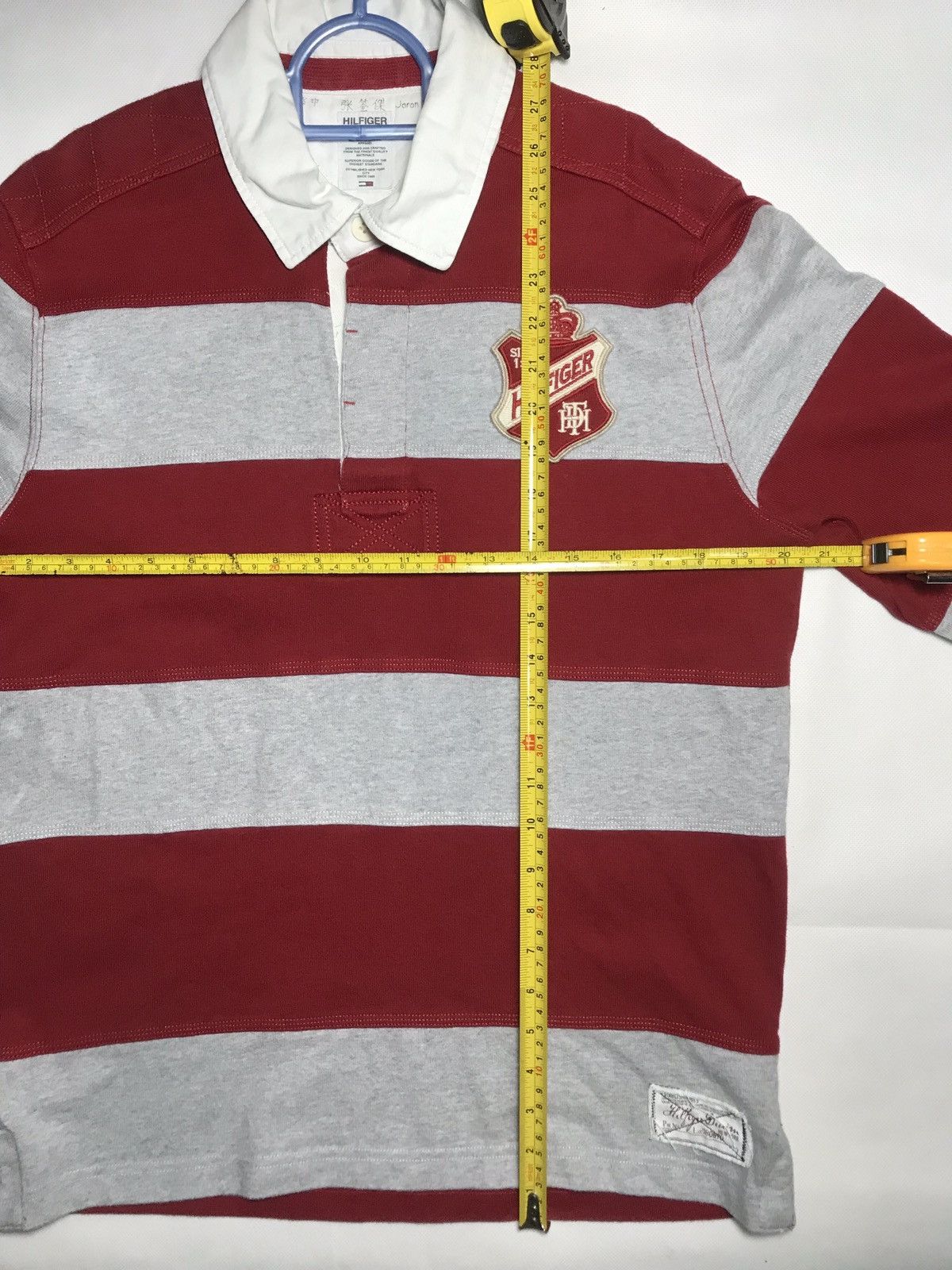 Tommy Hilfiger × Tommy Jeans × Vintage Thick Tommy Hilfiger Rugby Arm Padding Polo longsleeve 85 Size US M / EU 48-50 / 2 - 17 Thumbnail
