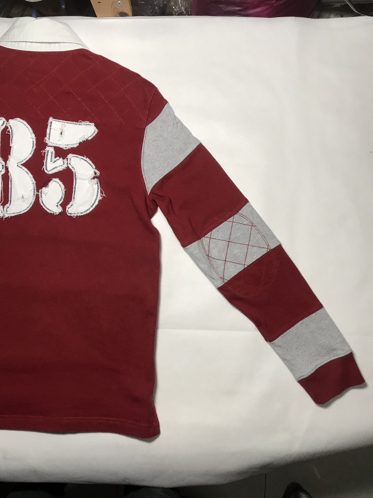 Tommy Hilfiger × Tommy Jeans × Vintage Thick Tommy Hilfiger Rugby Arm Padding Polo longsleeve 85 Size US M / EU 48-50 / 2 - 14 Thumbnail