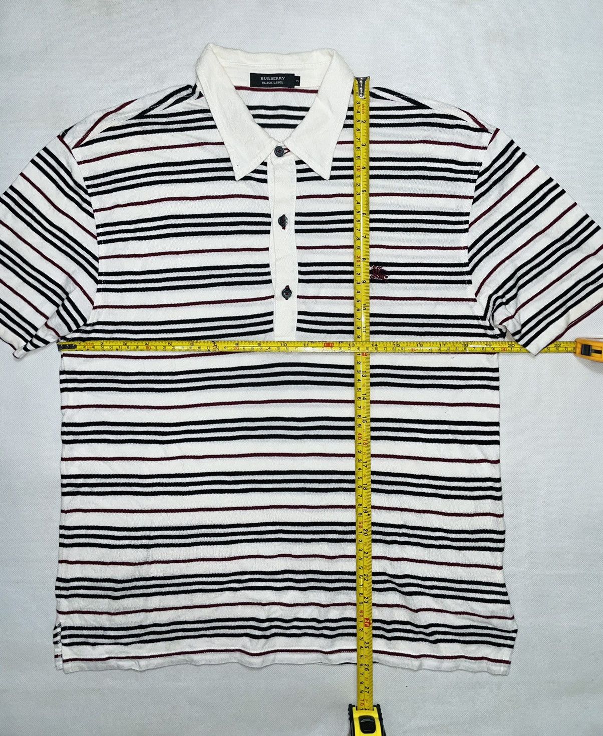 Burberry × Designer × Vintage Vintage Burberry Black Label Polo horizontal Stripes button Size US M / EU 48-50 / 2 - 11 Thumbnail
