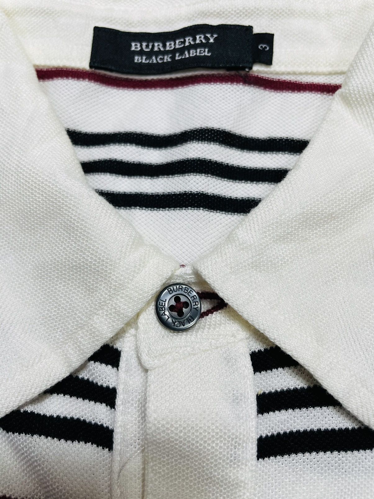 Burberry × Designer × Vintage Vintage Burberry Black Label Polo horizontal Stripes button Size US M / EU 48-50 / 2 - 6 Thumbnail