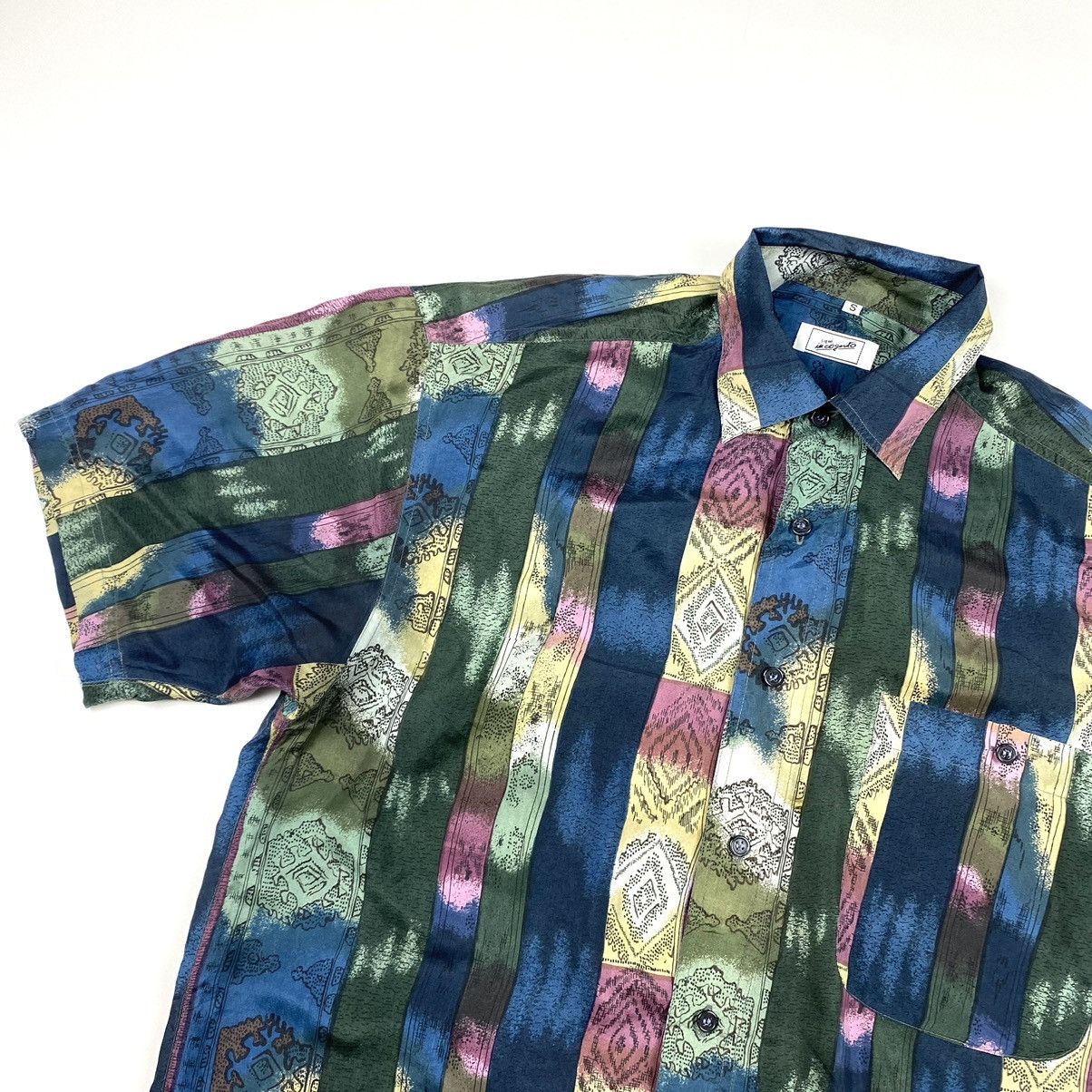 SikSilk 90’s Vintage Silk Striped Hawaiian Shirt Camp Collar Hype Size US M / EU 48-50 / 2 - 3 Thumbnail