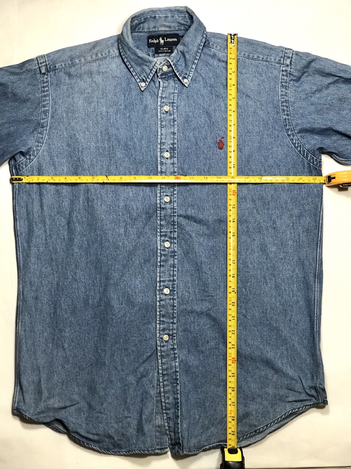 Polo Ralph Lauren × Ralph Lauren × Vintage Polo Ralph Lauren Red pony Denim Jean buttonUp shirt vintage Size US M / EU 48-50 / 2 - 8 Thumbnail