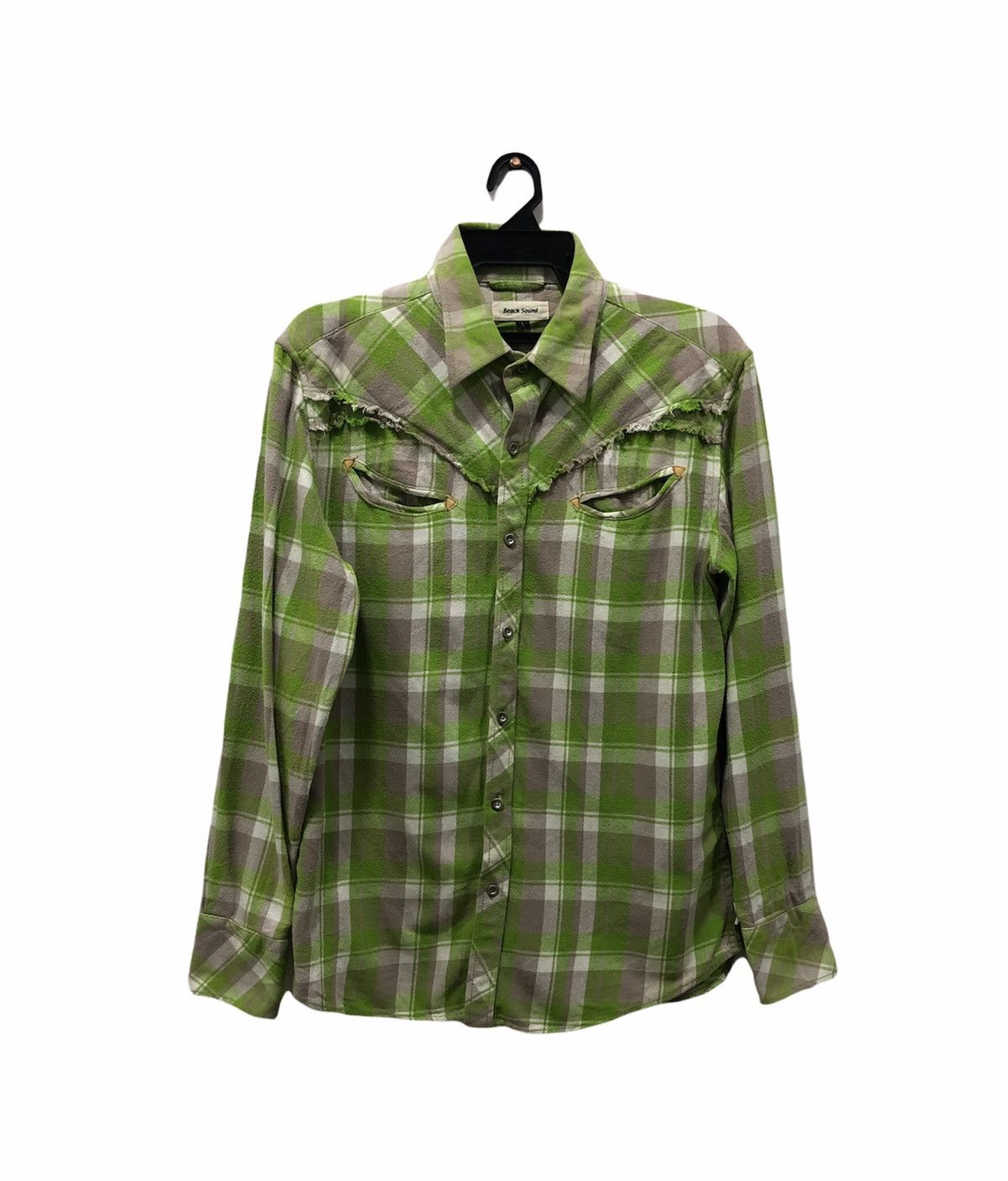 Japanese Brand Beach Sound Plaid Tartan Flannel Shirt