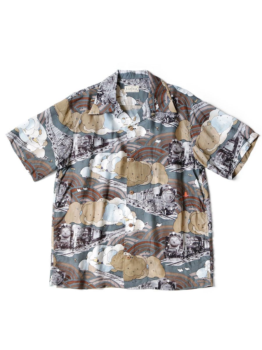 Kapital Silk rayon Tiberian pick train pt Aloha shirt
