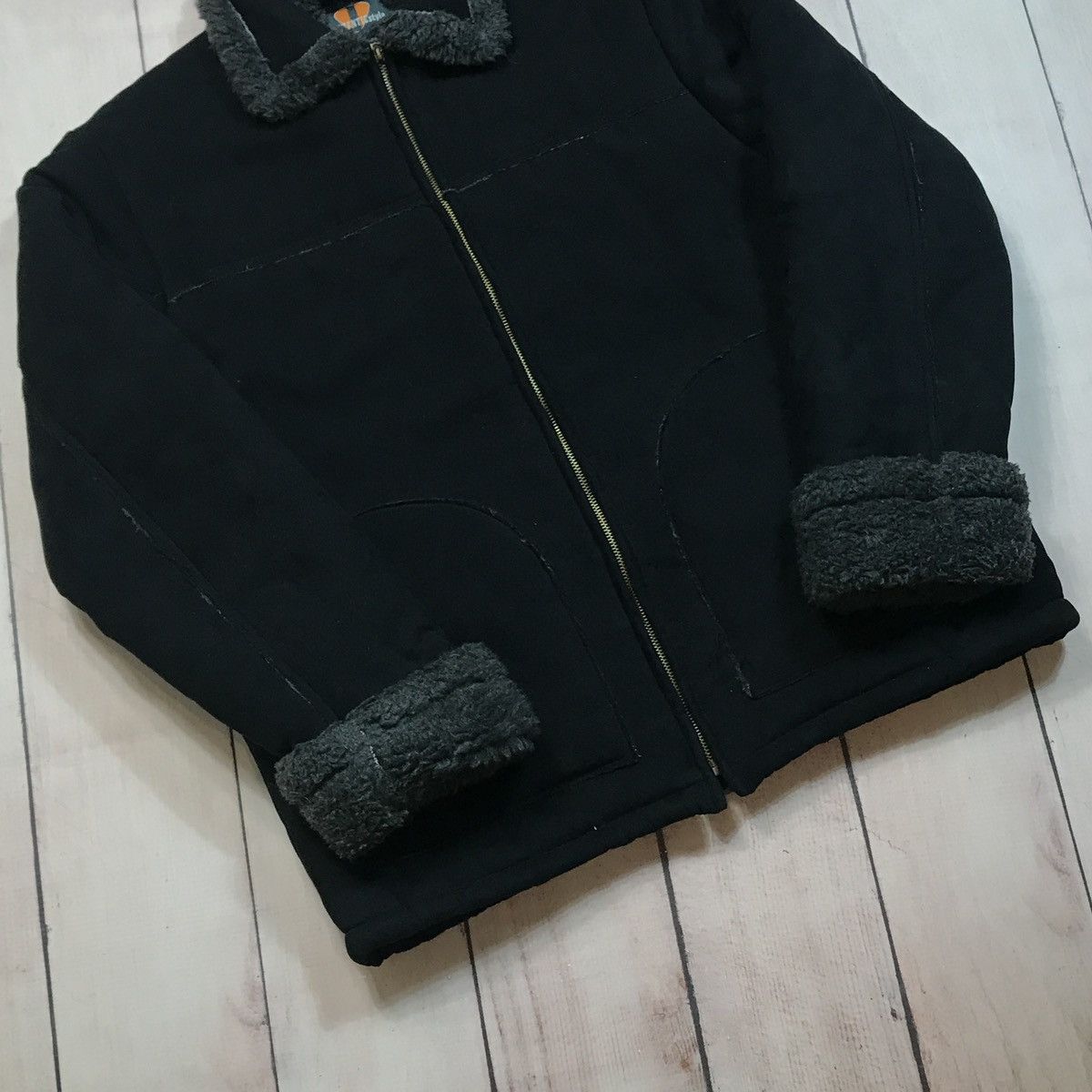 Other Vintage Faux Shearling Aviator Pilot Jacket Black Size US M / EU 48-50 / 2 - 3 Thumbnail