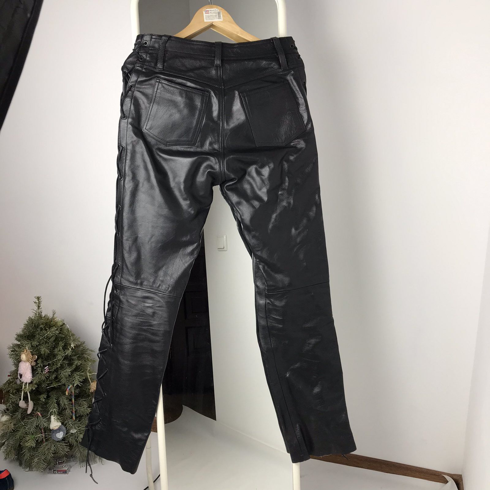 Leather Rare Vintage Leather Pants Biker Motorcycle 90s Size US 29 - 2 Thumbnail