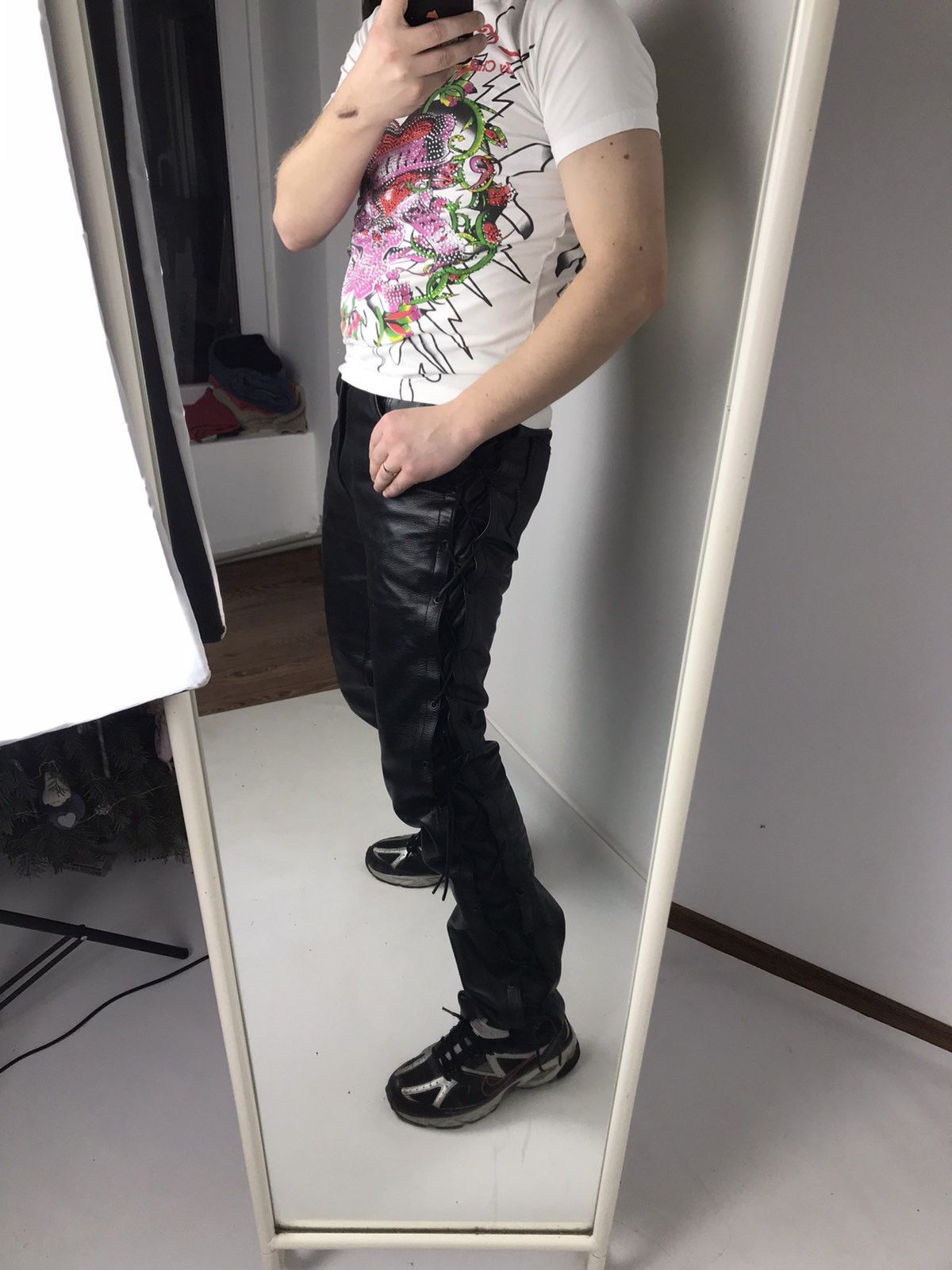 Leather Rare Vintage Leather Pants Biker Motorcycle 90s Size US 29 - 8 Thumbnail