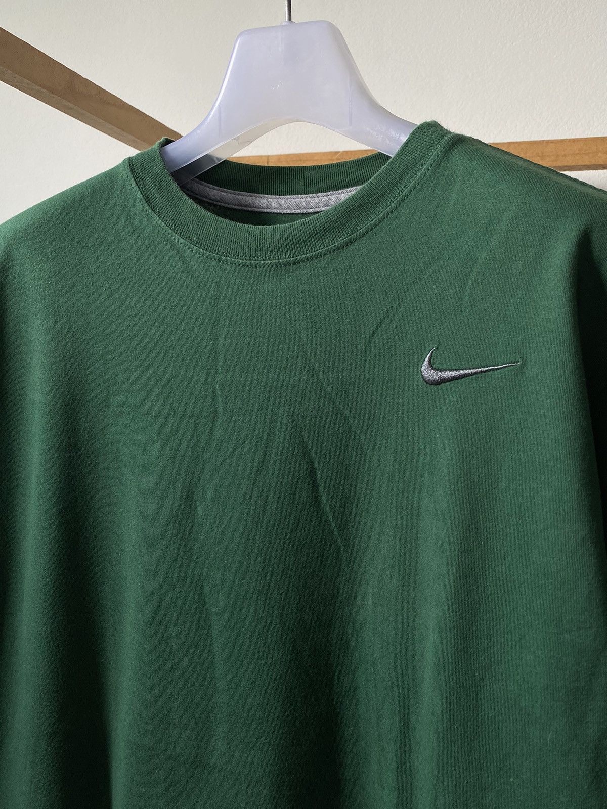 Green Nike Essential Embroidery Mini Swoosh Tee