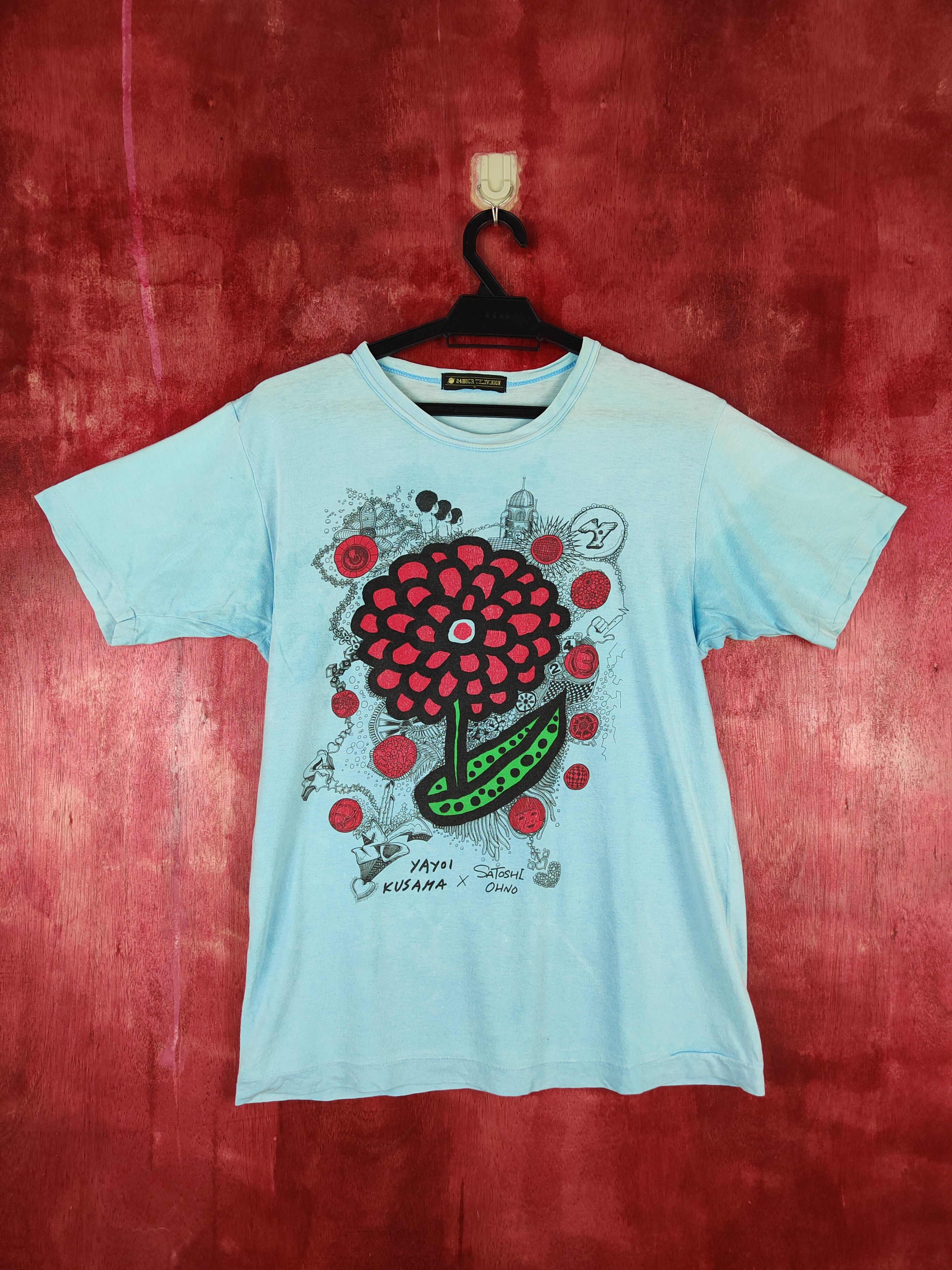 Japanese Brand 24hour Television faded Blue Short Sleeve T-shirt #S651 Size US M / EU 48-50 / 2 - 1 Thumbnail