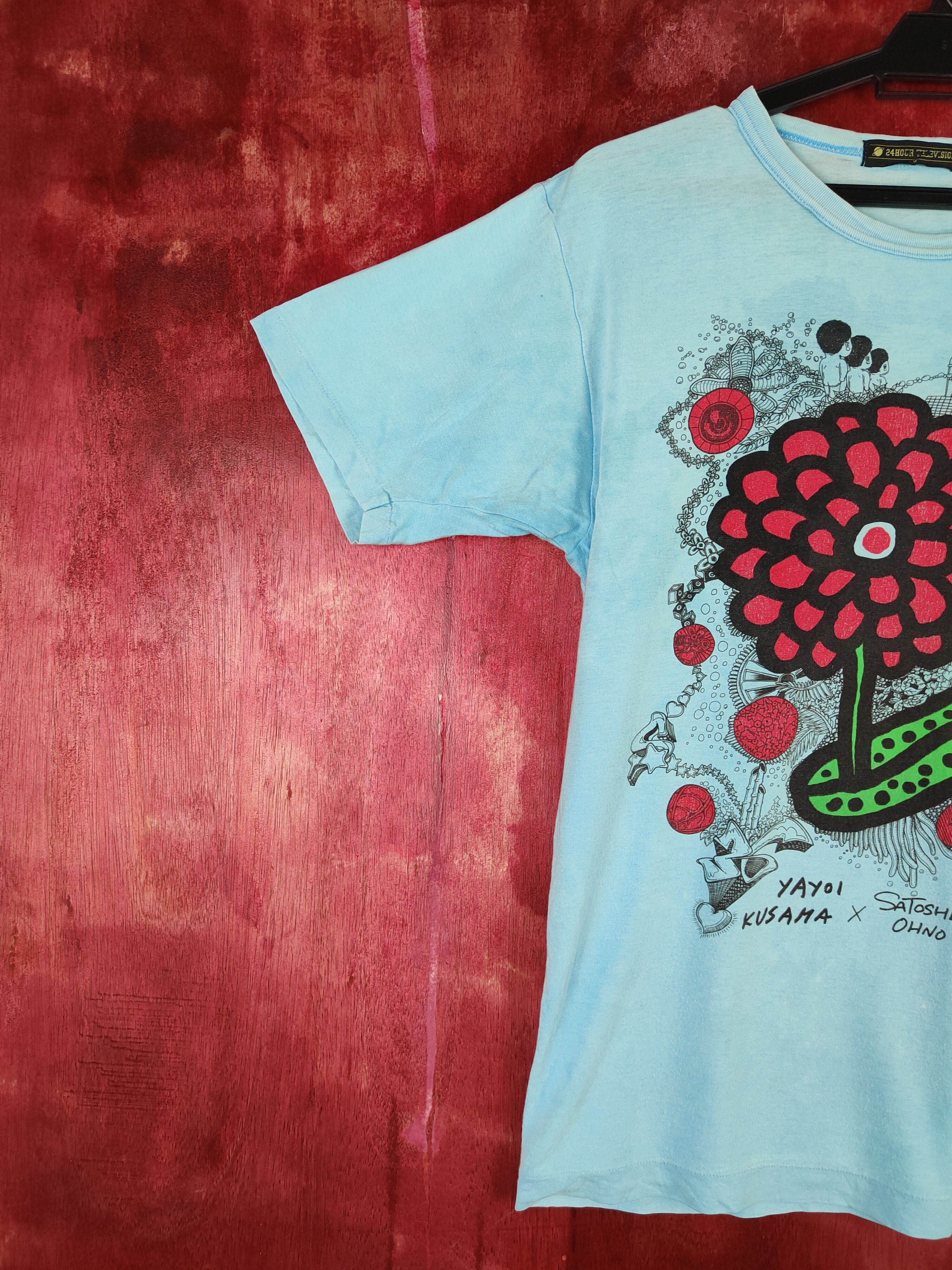 Japanese Brand 24hour Television faded Blue Short Sleeve T-shirt #S651 Size US M / EU 48-50 / 2 - 4 Thumbnail