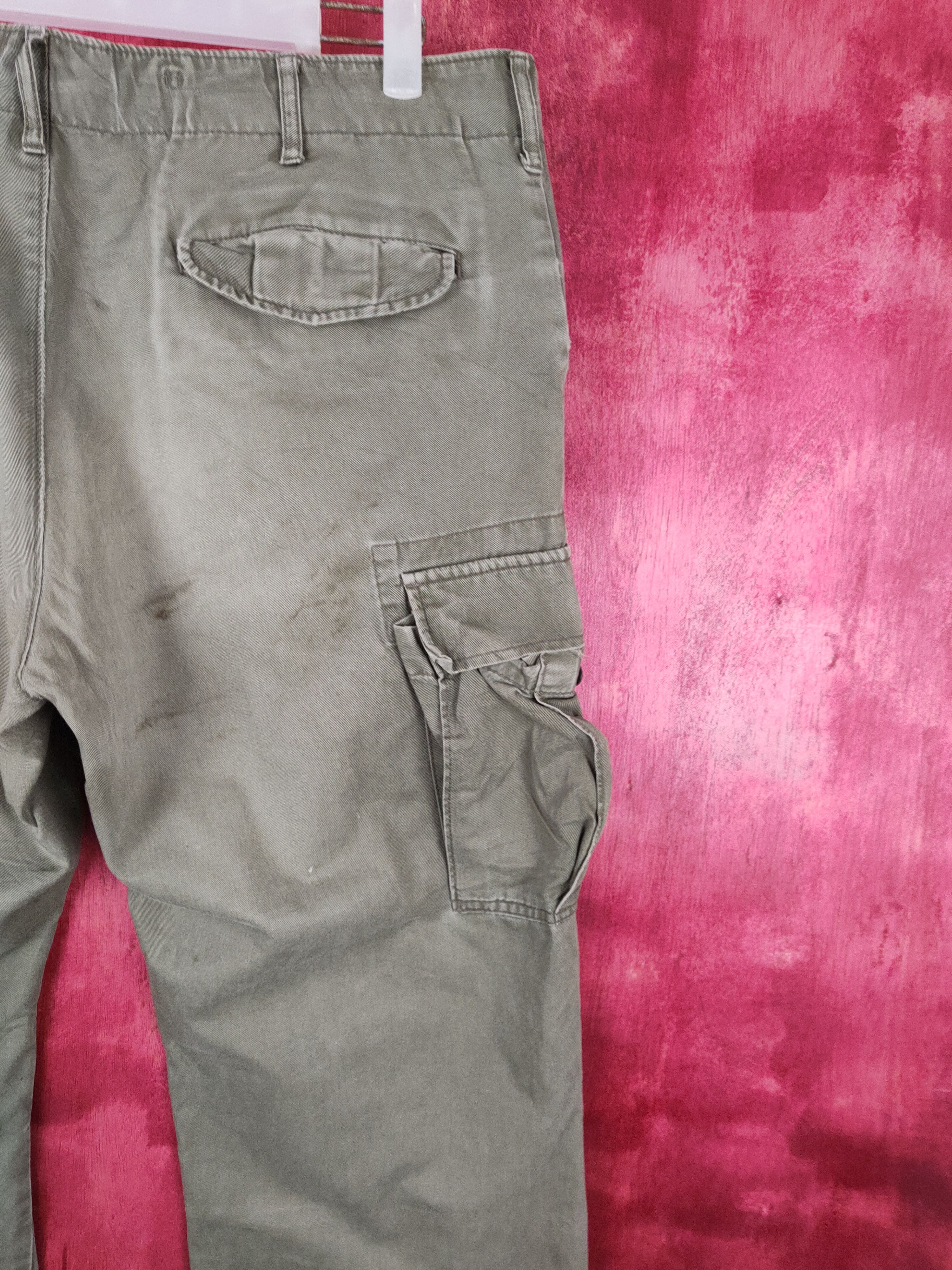 Japanese Brand Uniqlo Green Faded Multi Pocket Tactical Cargo Pants #S631 Size US 37 - 11 Thumbnail