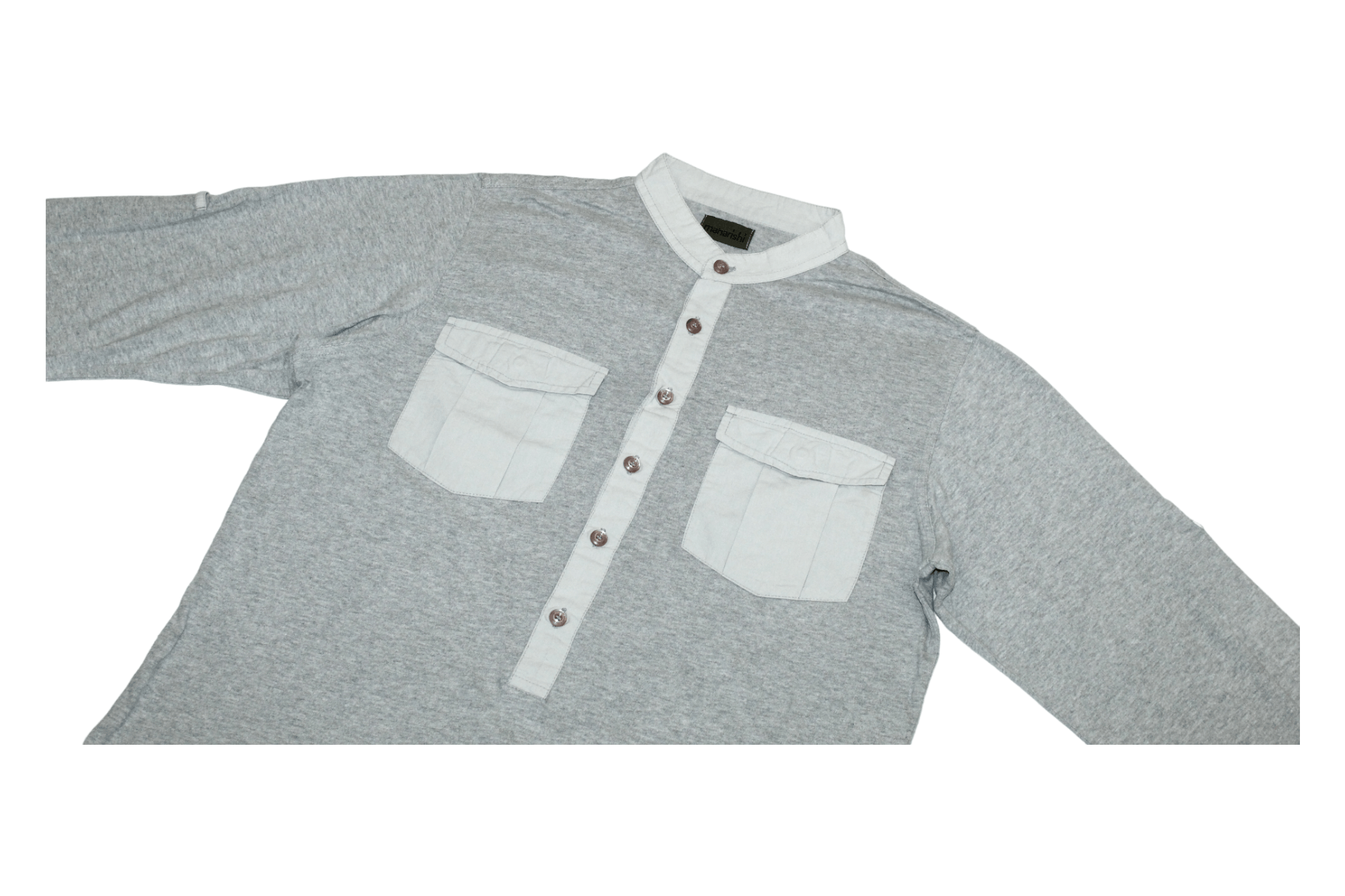 Maharishi Maharishi Royal Grandad collar Popover Stretch Knitted Shirt Size US L / EU 52-54 / 3 - 7 Thumbnail