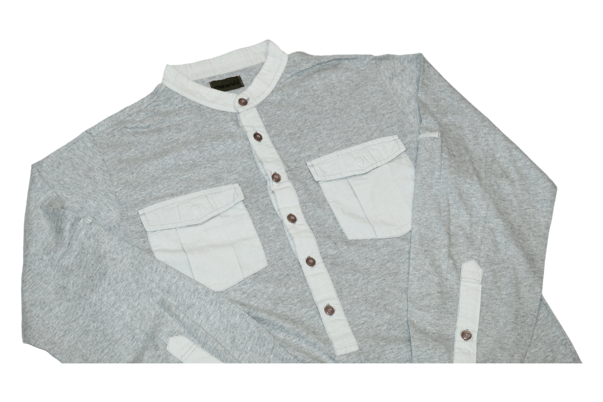 Maharishi Maharishi Royal Grandad collar Popover Stretch Knitted Shirt Size US L / EU 52-54 / 3 - 3 Thumbnail