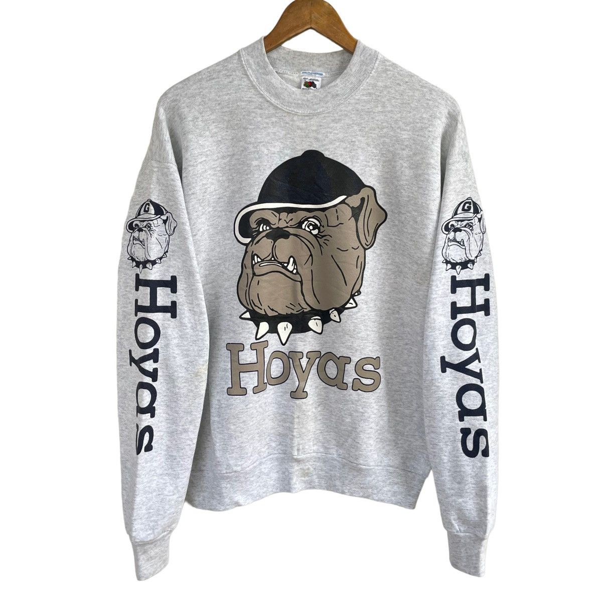 Vintage 💥90s GEORGETOWN HOYAS BASKETBALL BIG LOGO MIRROR SWEATSHIRT Size US L / EU 52-54 / 3 - 1 Thumbnail