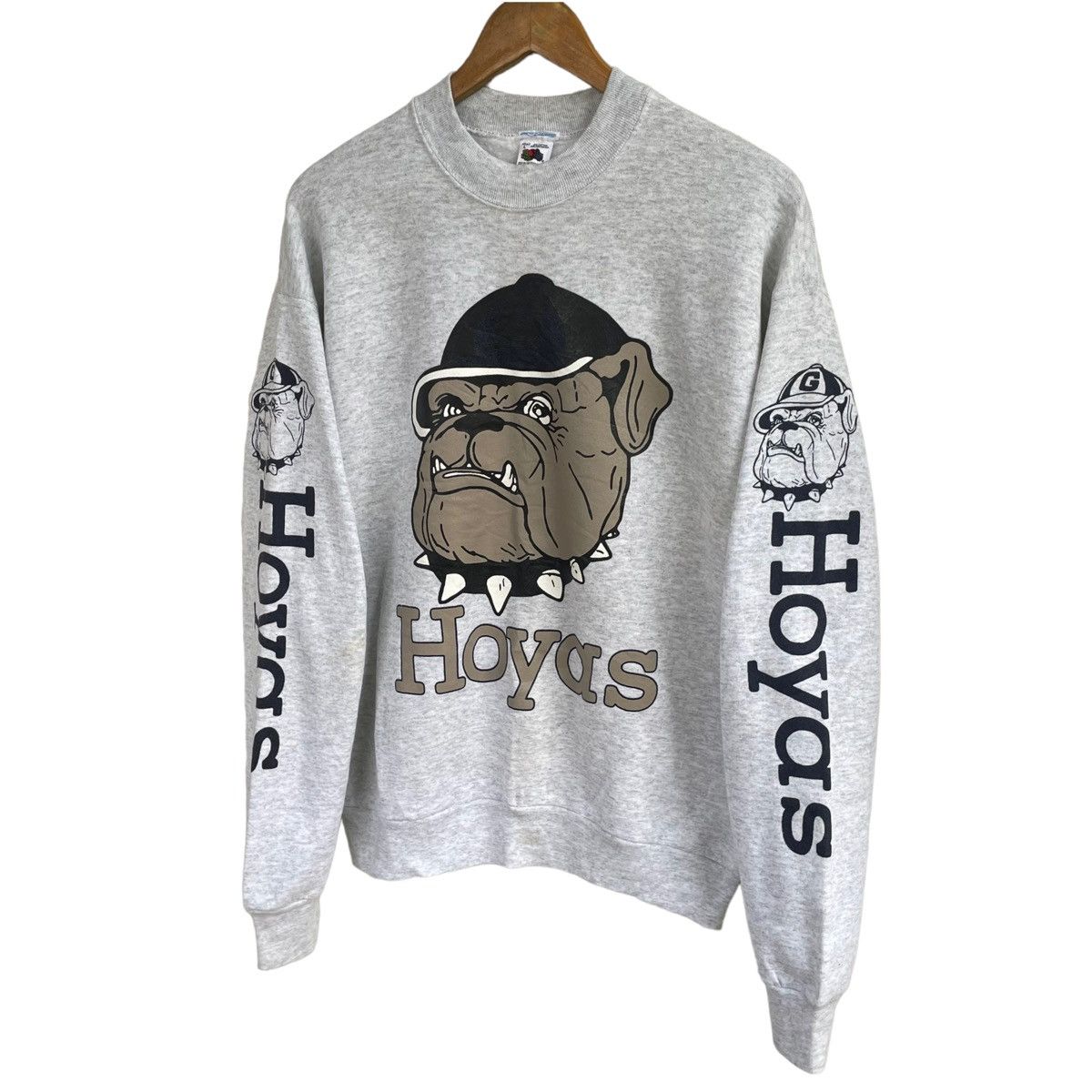 Vintage 💥90s GEORGETOWN HOYAS BASKETBALL BIG LOGO MIRROR SWEATSHIRT Size US L / EU 52-54 / 3 - 3 Thumbnail
