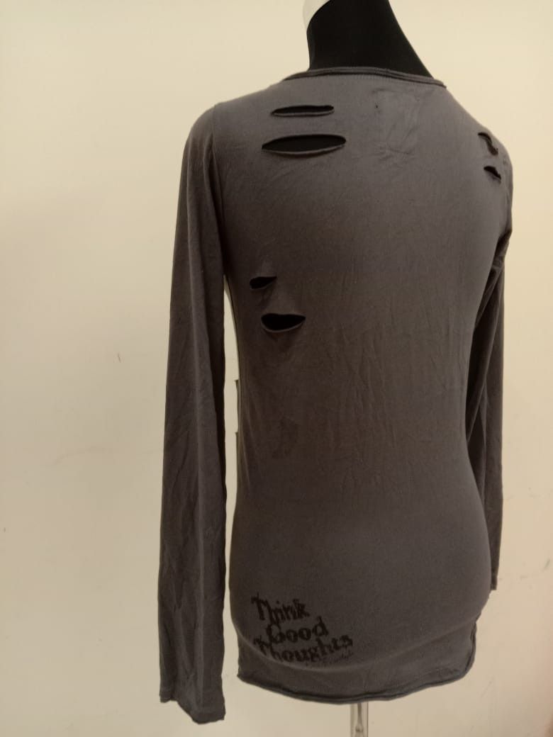 Japanese Brand DISTRESSED DESIGN SWAGGER ENDURE LONG SLEEVE SKULL T SHIRT Size M / US 6-8 / IT 42-44 - 3 Thumbnail