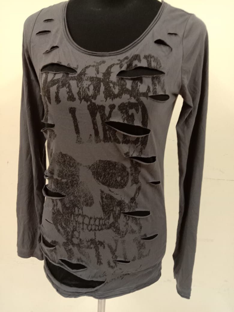 Japanese Brand DISTRESSED DESIGN SWAGGER ENDURE LONG SLEEVE SKULL T SHIRT Size M / US 6-8 / IT 42-44 - 8 Thumbnail