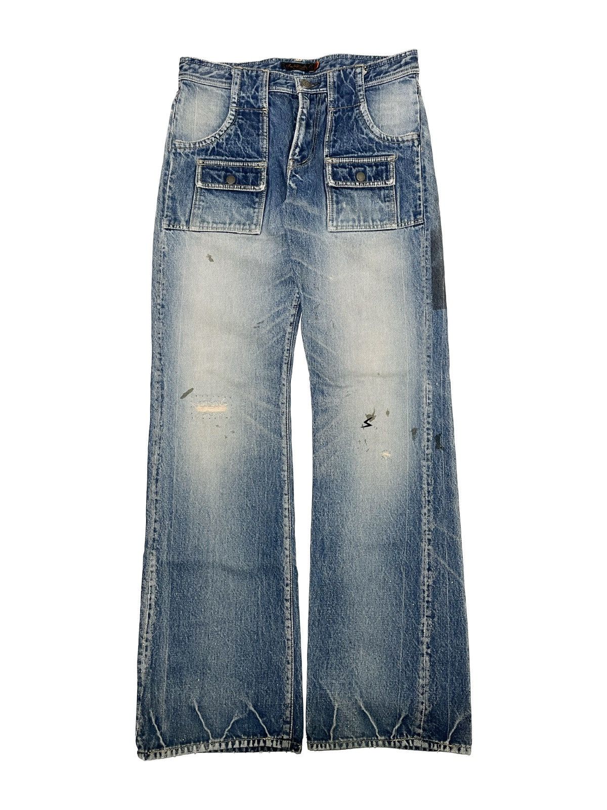 Undercover SS06 Undercover Klaus Wahnfrieden Cargo Flare Denim Jeans ...