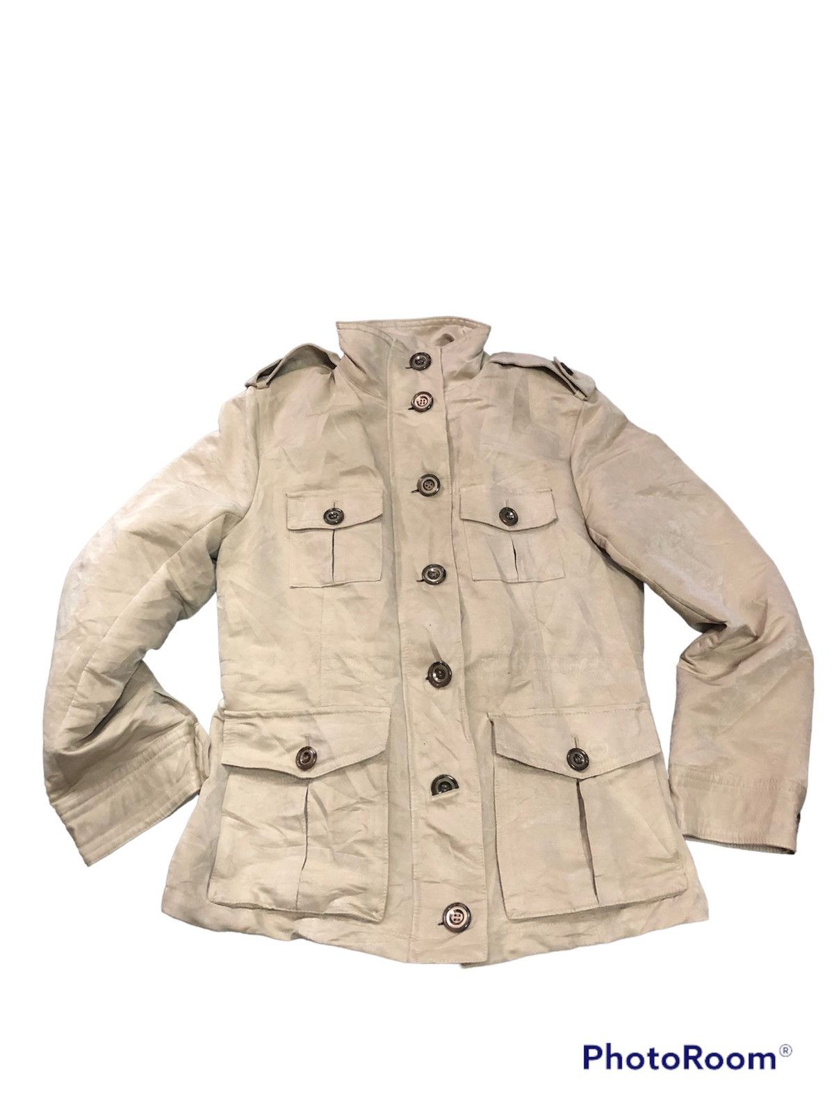 image of Yohji Yamamoto Ined Jacket Zipper Button Up in Greybrown, Women's (Size Small)