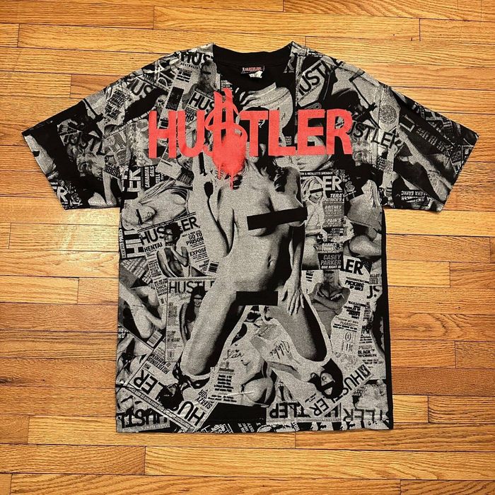 Vintage Vintage Hustler Magazine Nude Censored AOP T Shirt Grailed