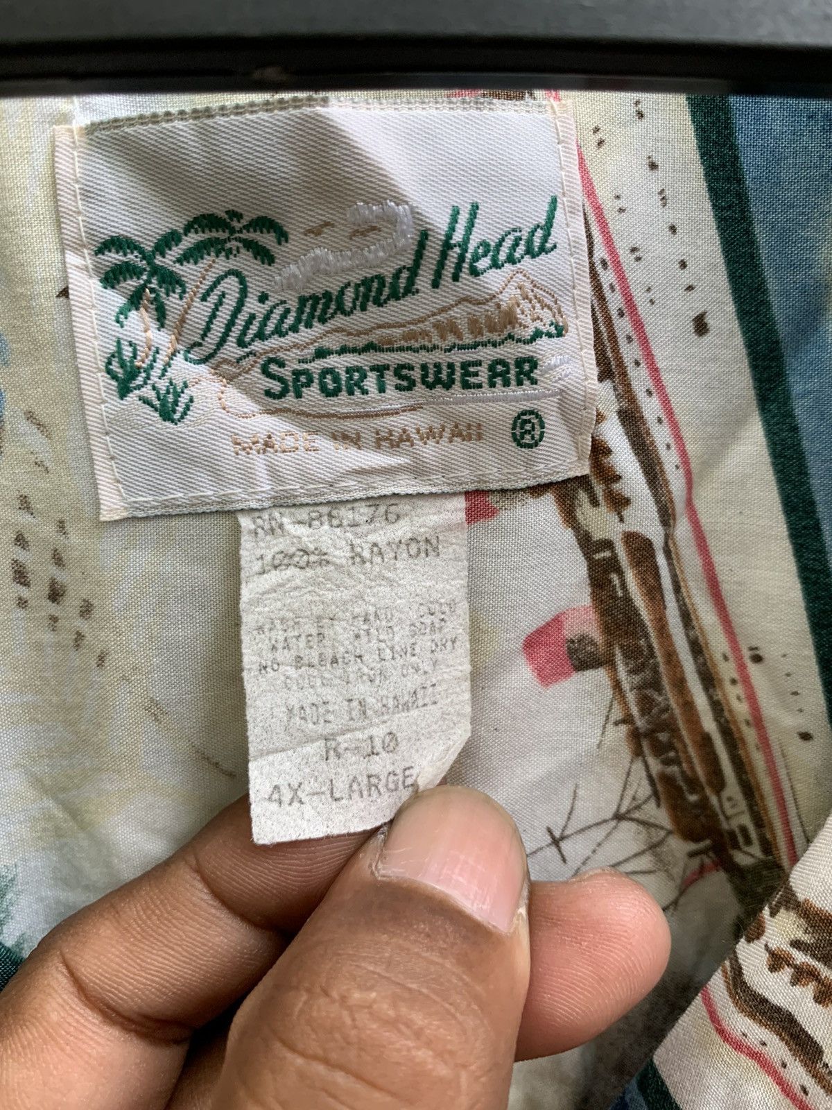 Other Vintage Diamond Head Hawaii Rayon 4X- Large shirt Size US XXL / EU 58 / 5 - 14 Thumbnail