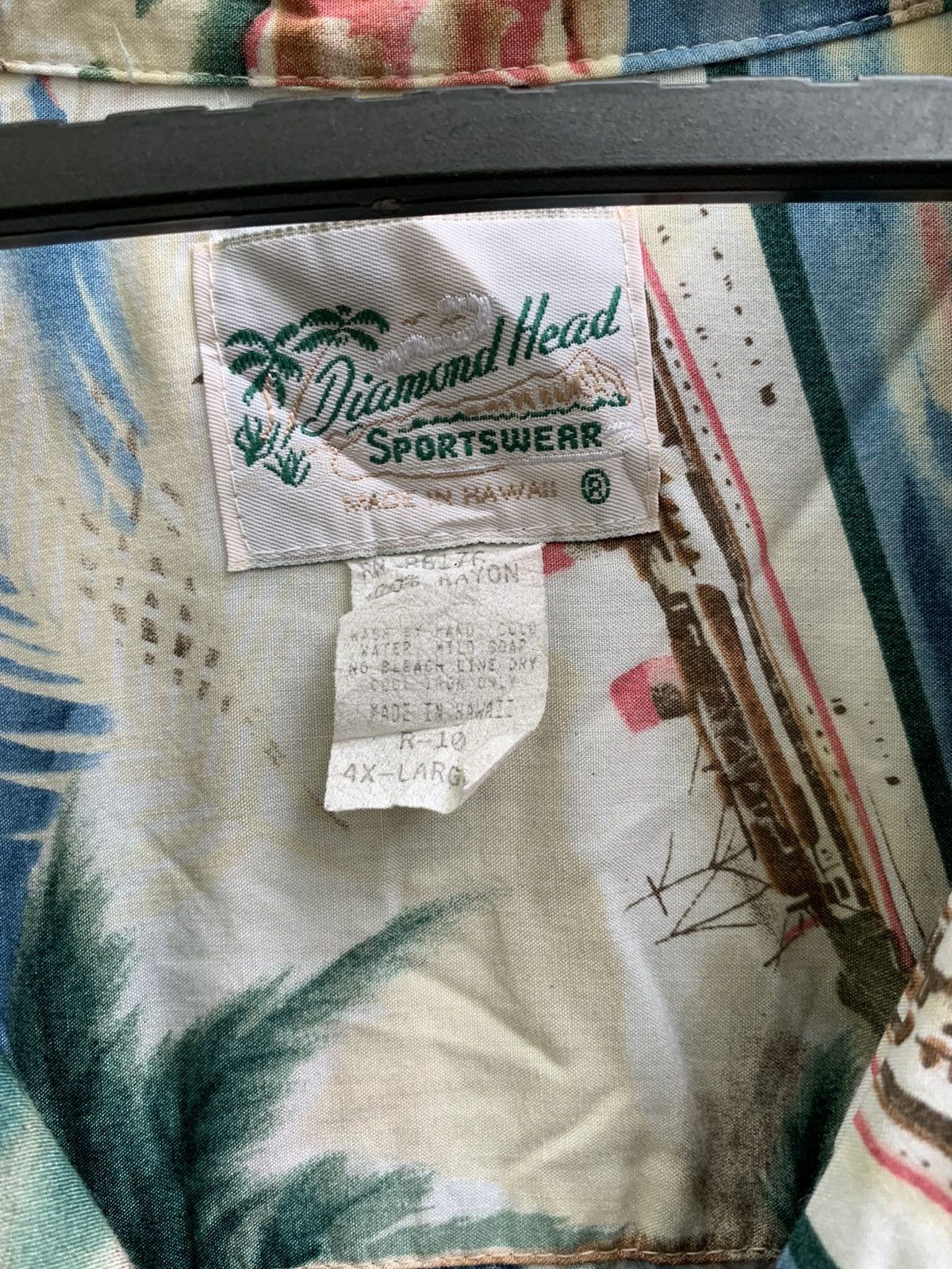 Other Vintage Diamond Head Hawaii Rayon 4X- Large shirt Size US XXL / EU 58 / 5 - 13 Thumbnail