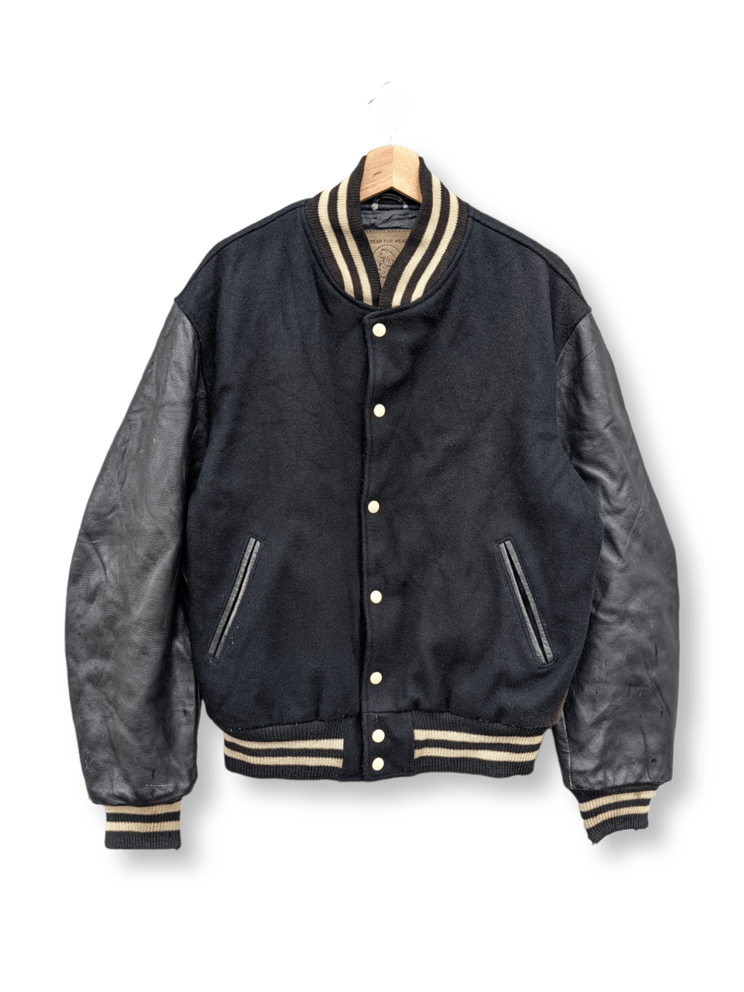 Vintage Golden Bear Leather Sleeve Varsity Jacket