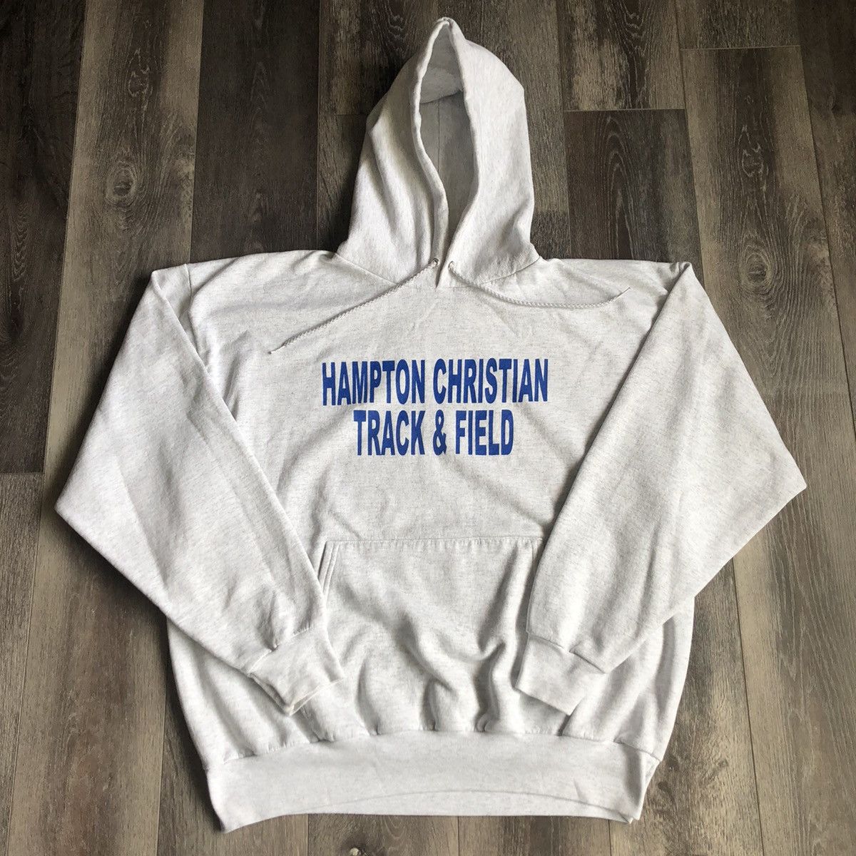 Vintage Vintage 1990s Christian Academy Track and Field Logo Hoodie Size US XL / EU 56 / 4 - 1 Thumbnail