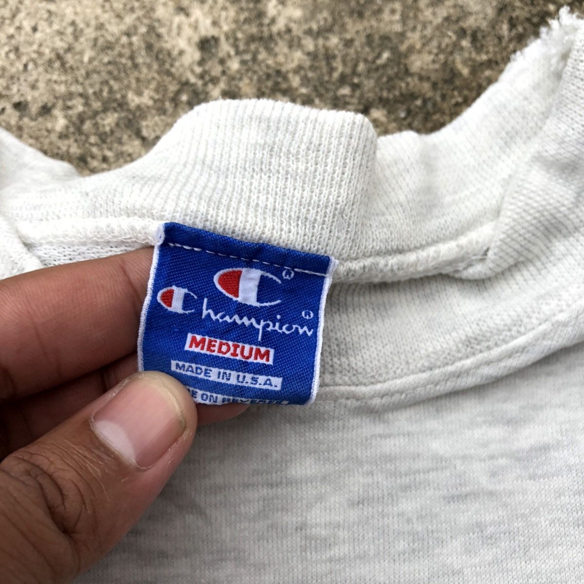 Rare Distressed Vintage Champion Big Spellout Sweatshirts Sweatshirts Hoodies