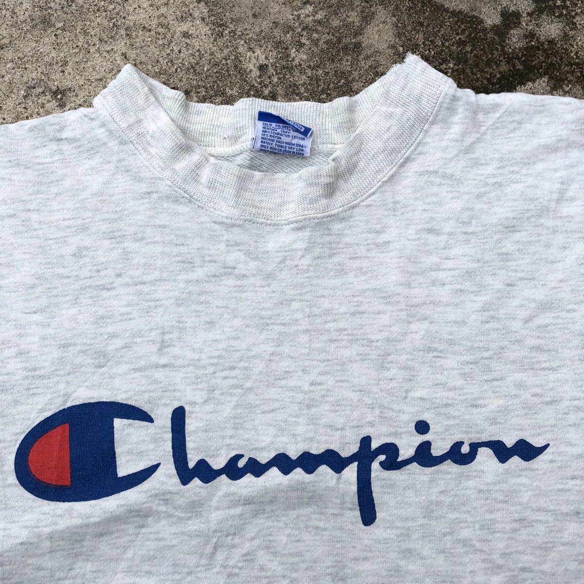 Rare Distressed Vintage Champion Big Spellout Sweatshirts Sweatshirts Hoodies