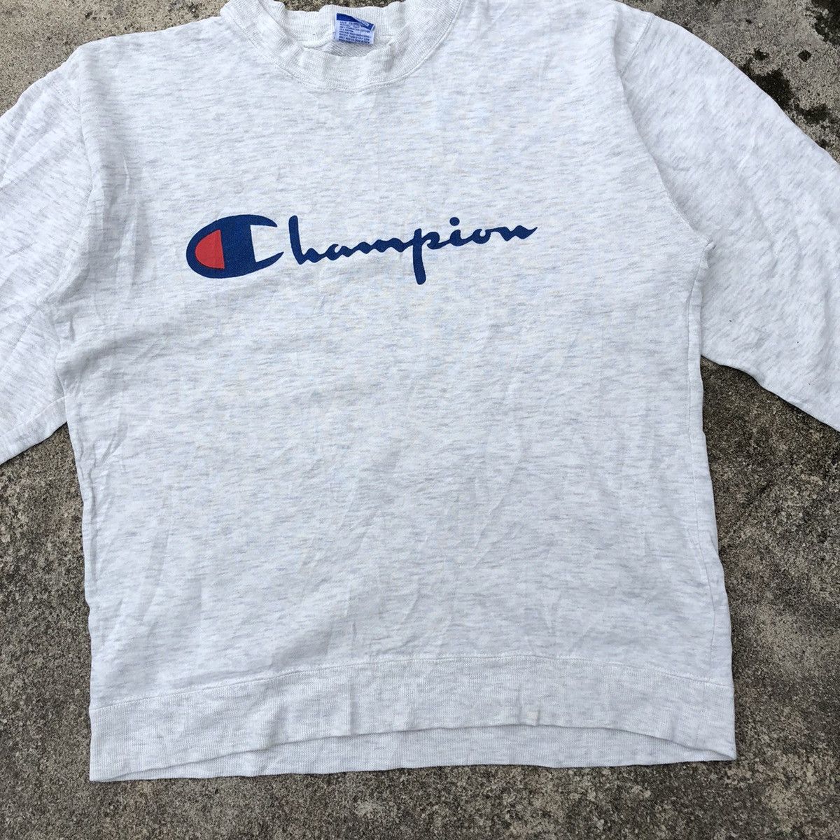 Rare Distressed Vintage Champion Big Spellout Sweatshirts Sweatshirts Hoodies