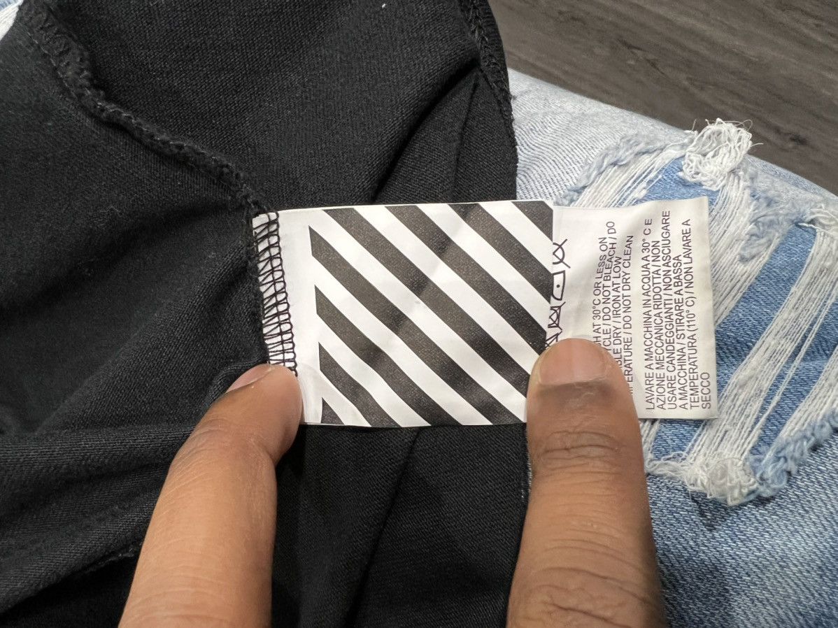 Off White Construction Black Green T-Shirt Size L