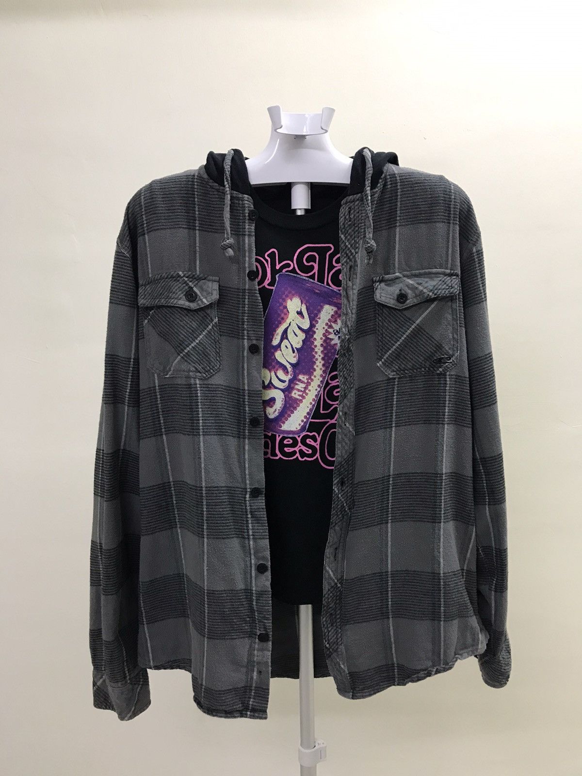Flannel × O'Neill × Vintage Vintage Oneill Flannel Hoodie Like Travis Scott Flannel Size US L / EU 52-54 / 3 - 1 Thumbnail