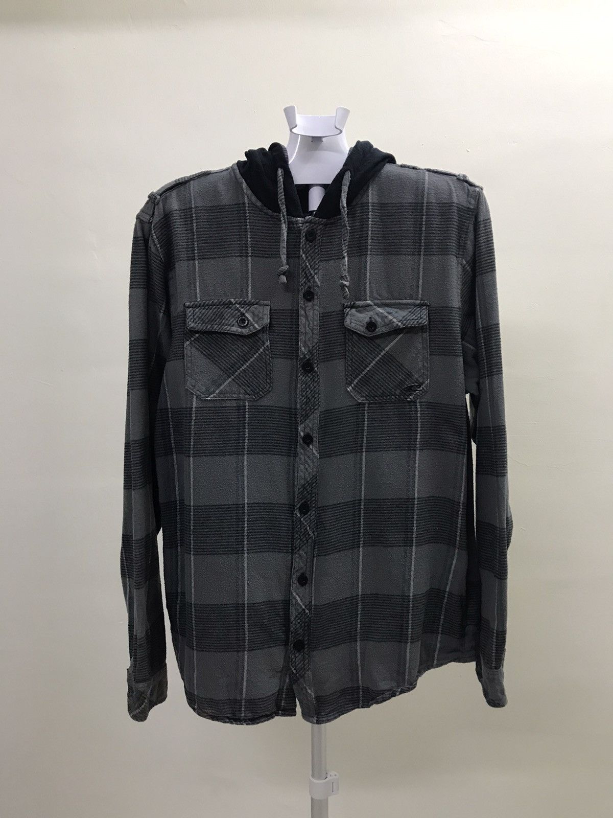 Flannel × O'Neill × Vintage Vintage Oneill Flannel Hoodie Like Travis Scott Flannel Size US L / EU 52-54 / 3 - 2 Thumbnail