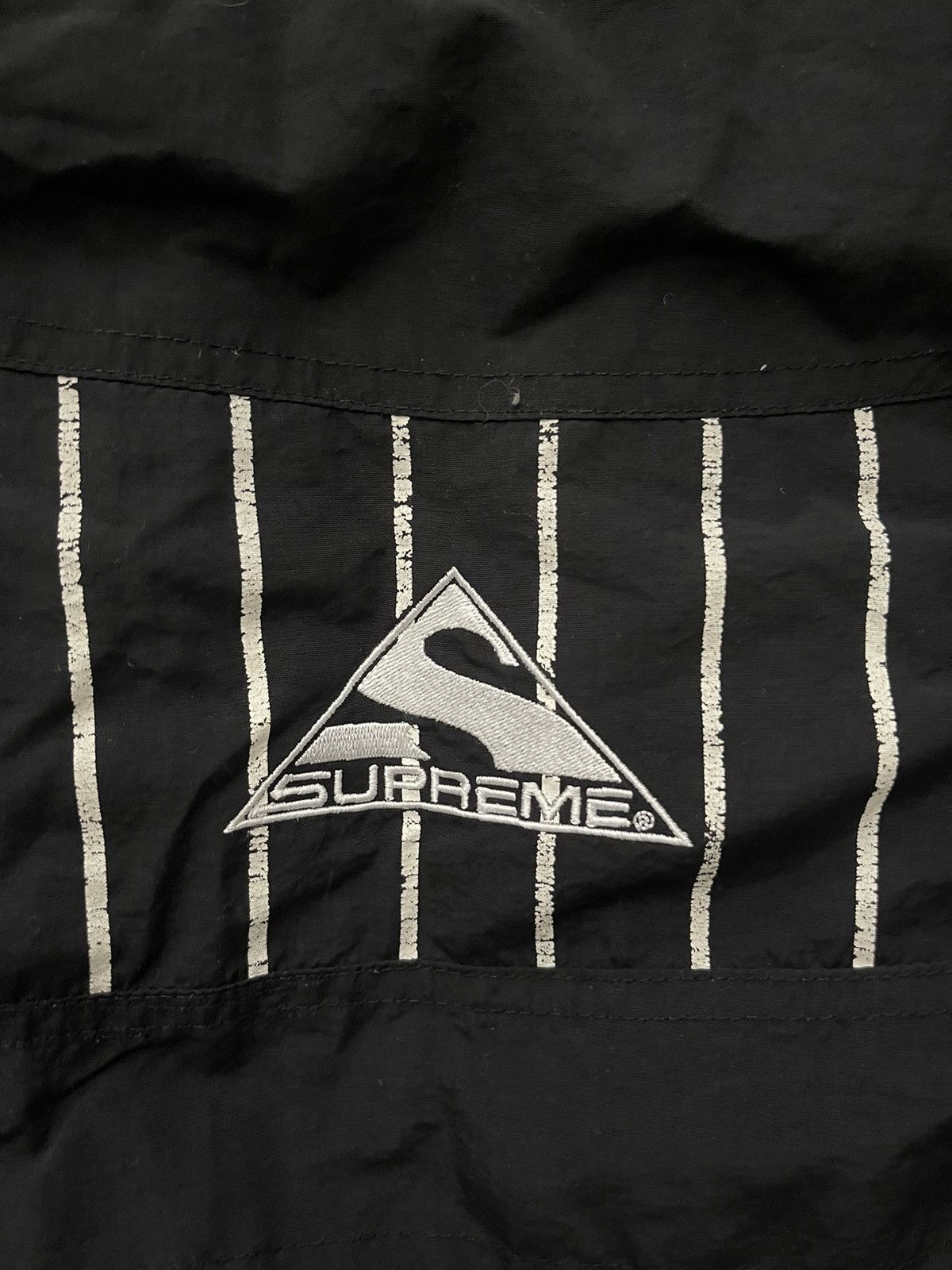Supreme Pinstripe Sports Panel Parka