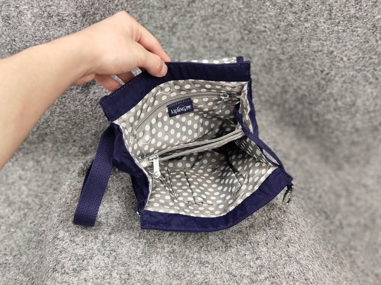 Japanese Brand Kipling messenger bag small purple nylon trend Japan strap Size ONE SIZE - 13 Thumbnail