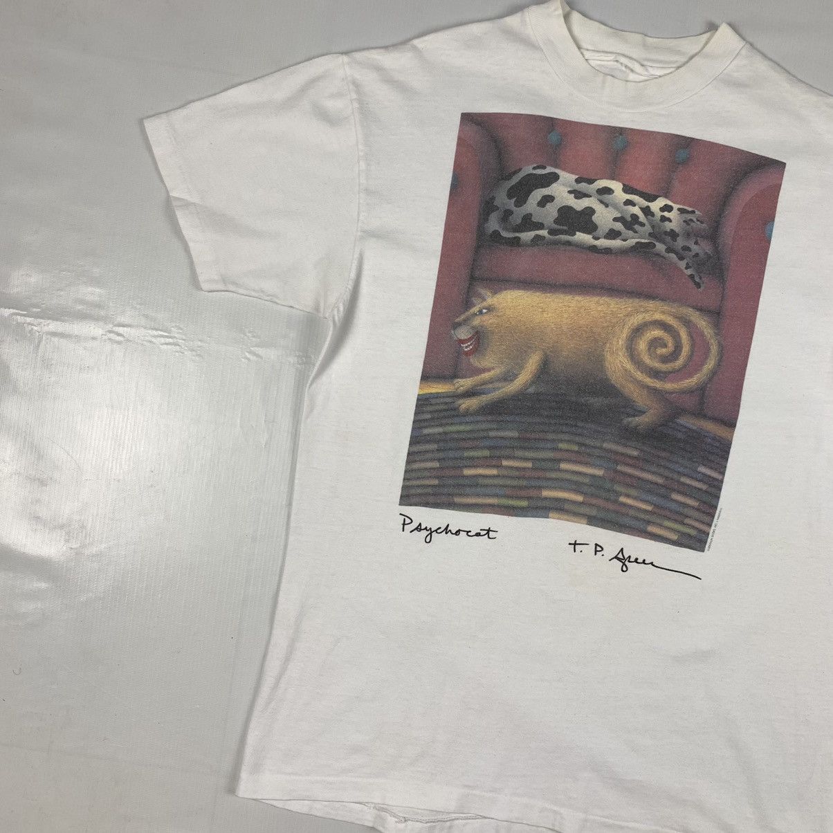 Arts & Science Vintage Pop Art Psychocat Shirt Size US M / EU 48-50 / 2 - 2 Thumbnail