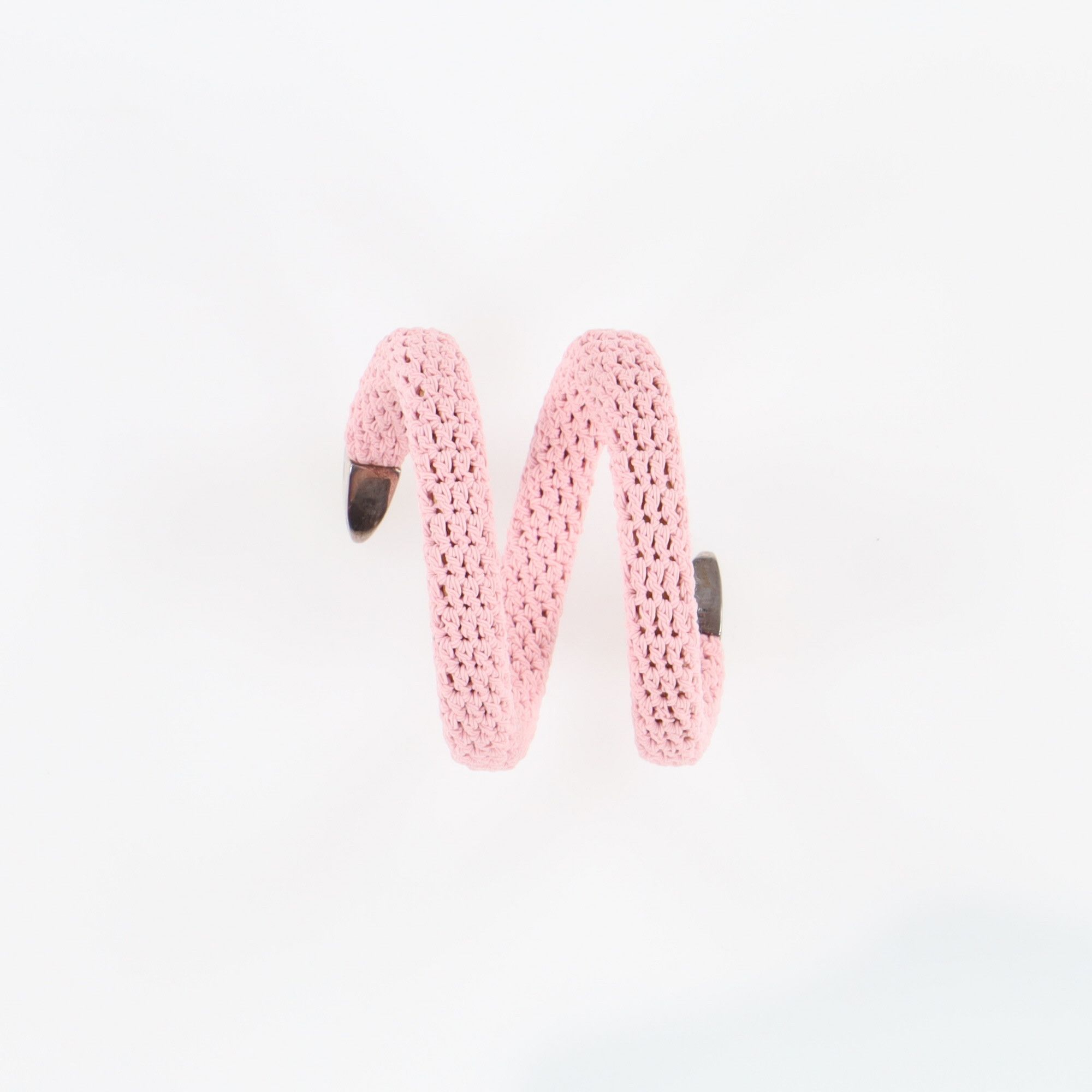Bottega Veneta Pink Crochet Spiral Cuff Bracelet Size ONE SIZE - 1 Thumbnail
