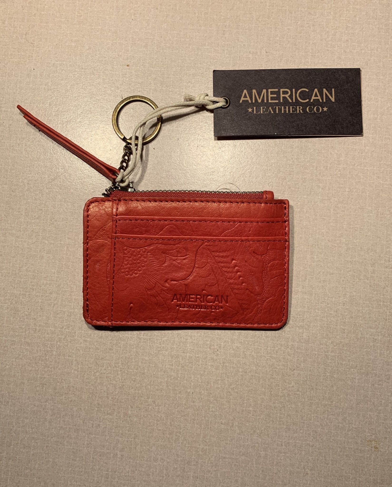 Designer *RARE* New American Leather Co Zip Keychain Wallet Size ONE SIZE - 1 Thumbnail