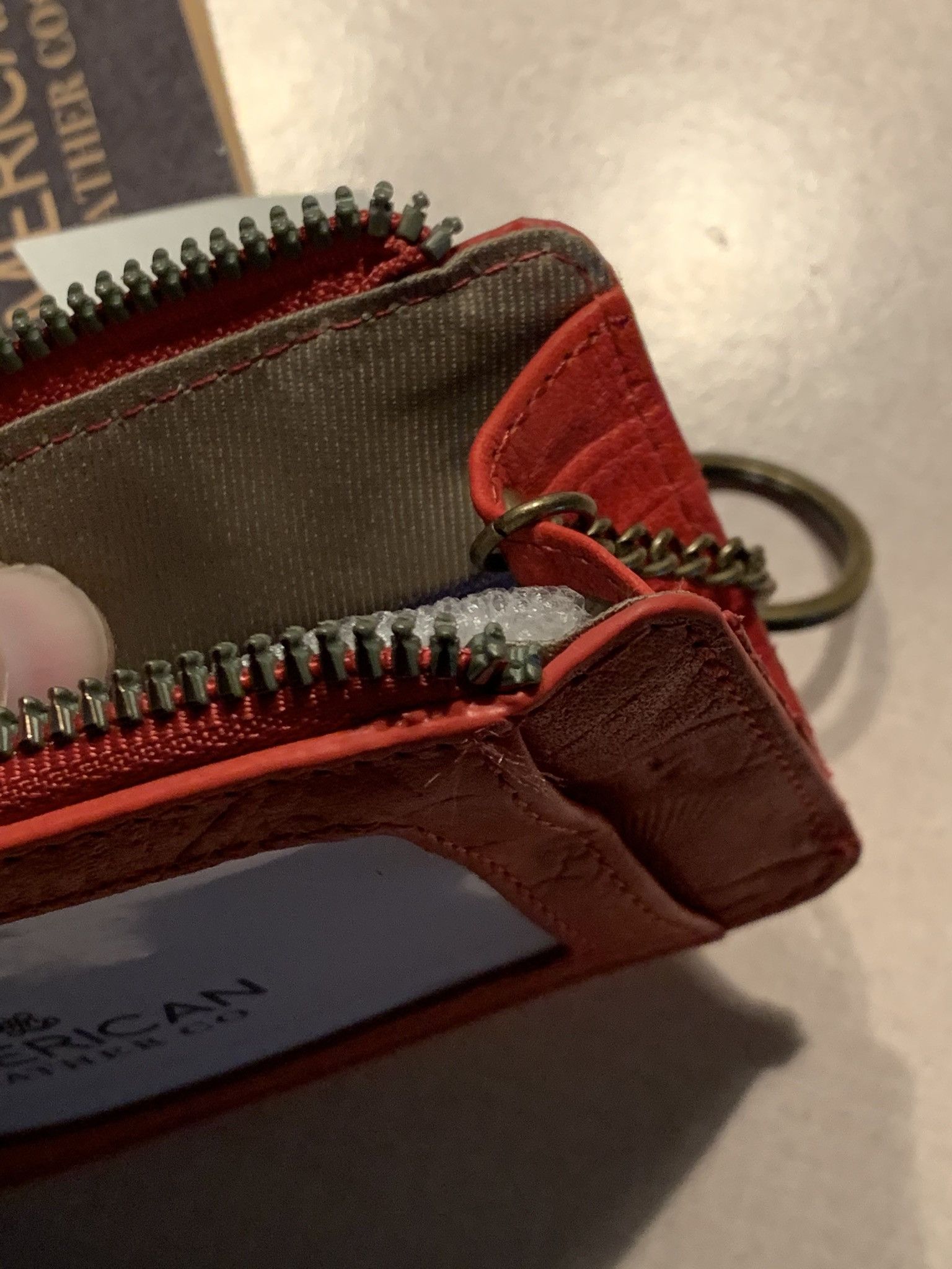 Designer *RARE* New American Leather Co Zip Keychain Wallet Size ONE SIZE - 4 Thumbnail