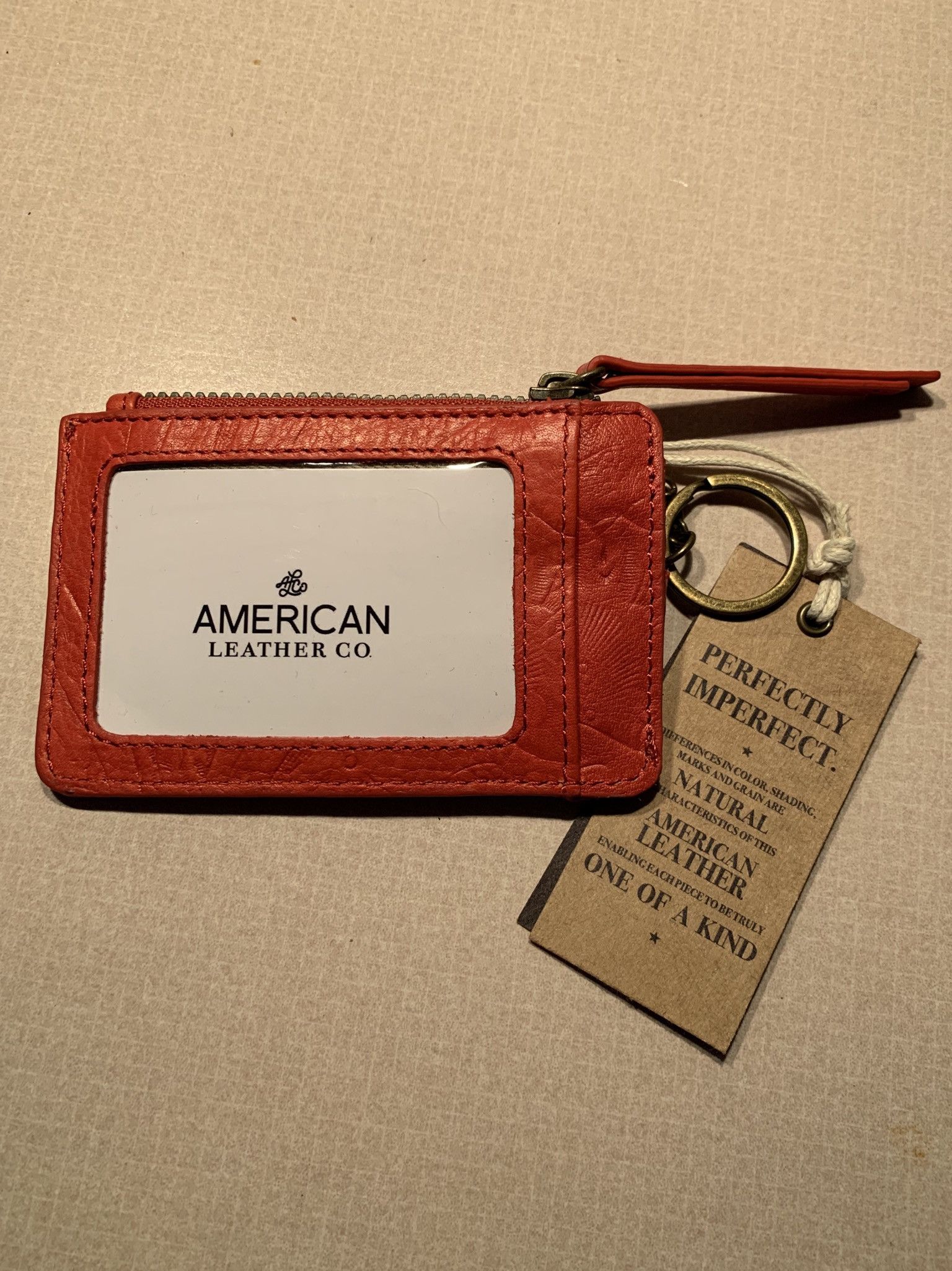 Designer *RARE* New American Leather Co Zip Keychain Wallet Size ONE SIZE - 3 Thumbnail