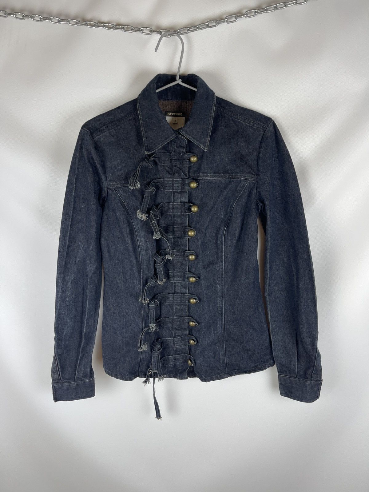 Ferre blue vintage button up denim jacket size S