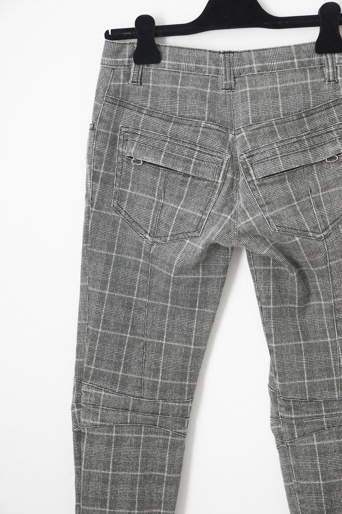 Balmain AW08 tartan biker denim jeans Size 27" / US 4 / IT 40 - 6 Thumbnail