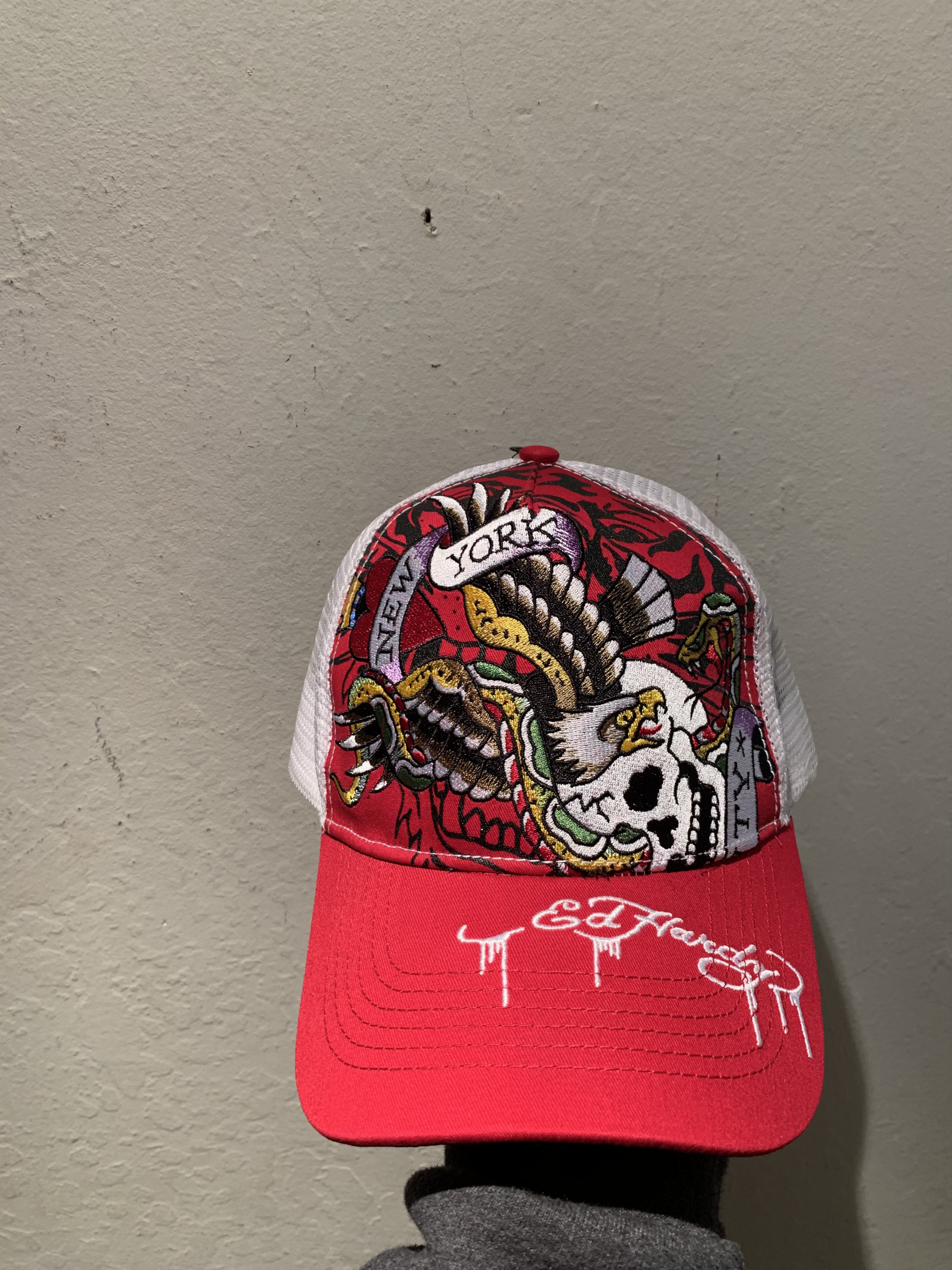 Ed Hardy *RARE* New Ed Hardy New York Embroidered Trucker Hat Size ONE SIZE - 1 Thumbnail