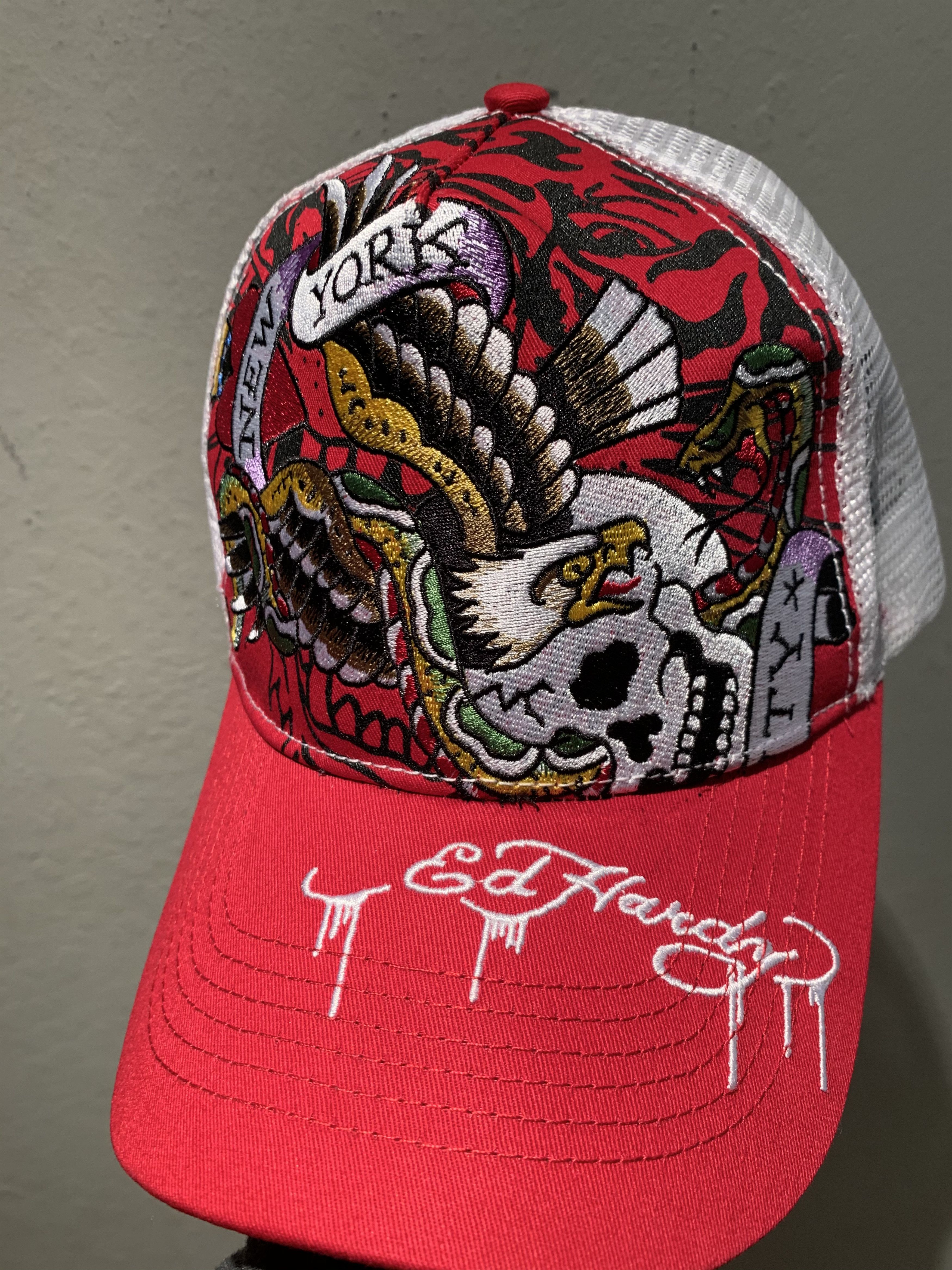 Ed Hardy *RARE* New Ed Hardy New York Embroidered Trucker Hat Size ONE SIZE - 2 Thumbnail