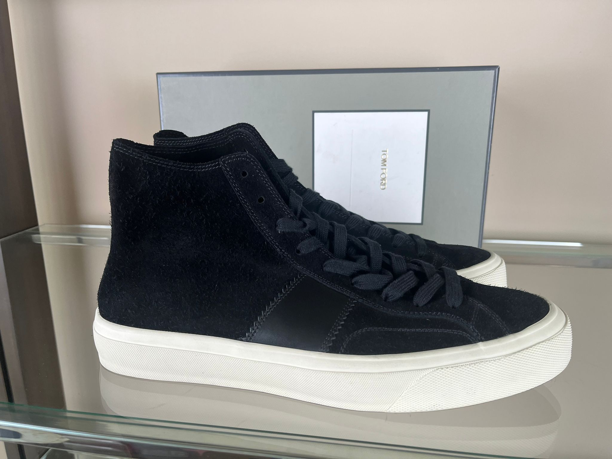 Tom Ford Sneakers High Top Suede in Black Size US 12 / EU 45 - 10 Thumbnail