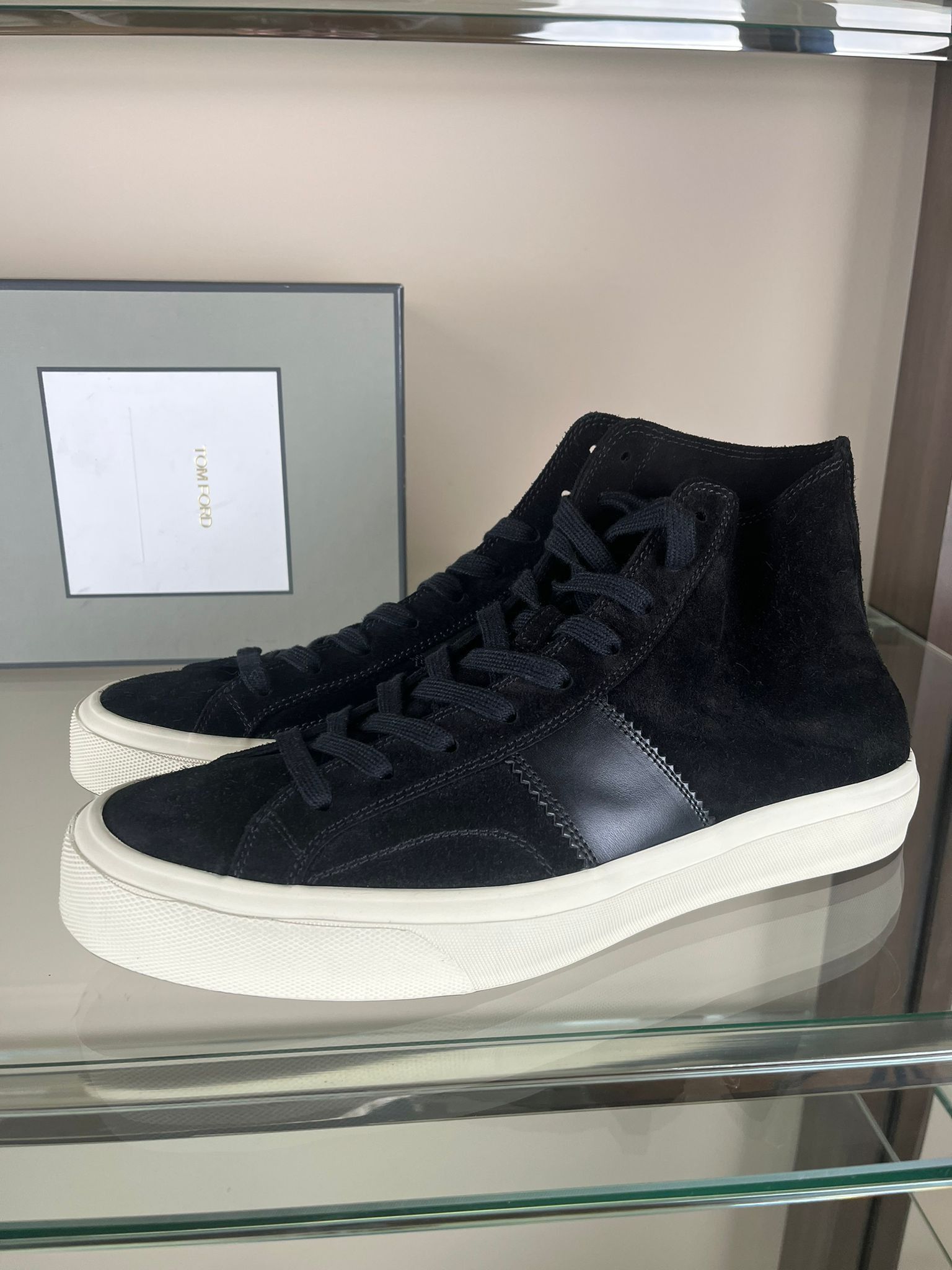Tom Ford Sneakers High Top Suede in Black Size US 12 / EU 45 - 14 Thumbnail