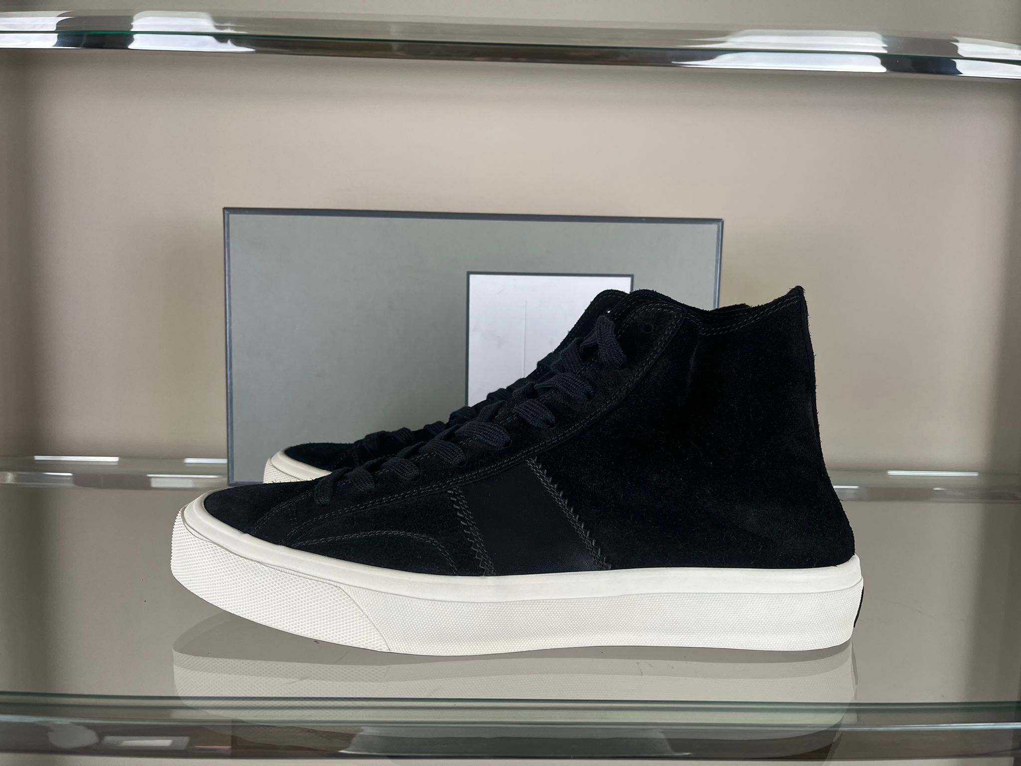 image of Tom Ford Sneakers High Top Suede In Black, Men's (Size 12)