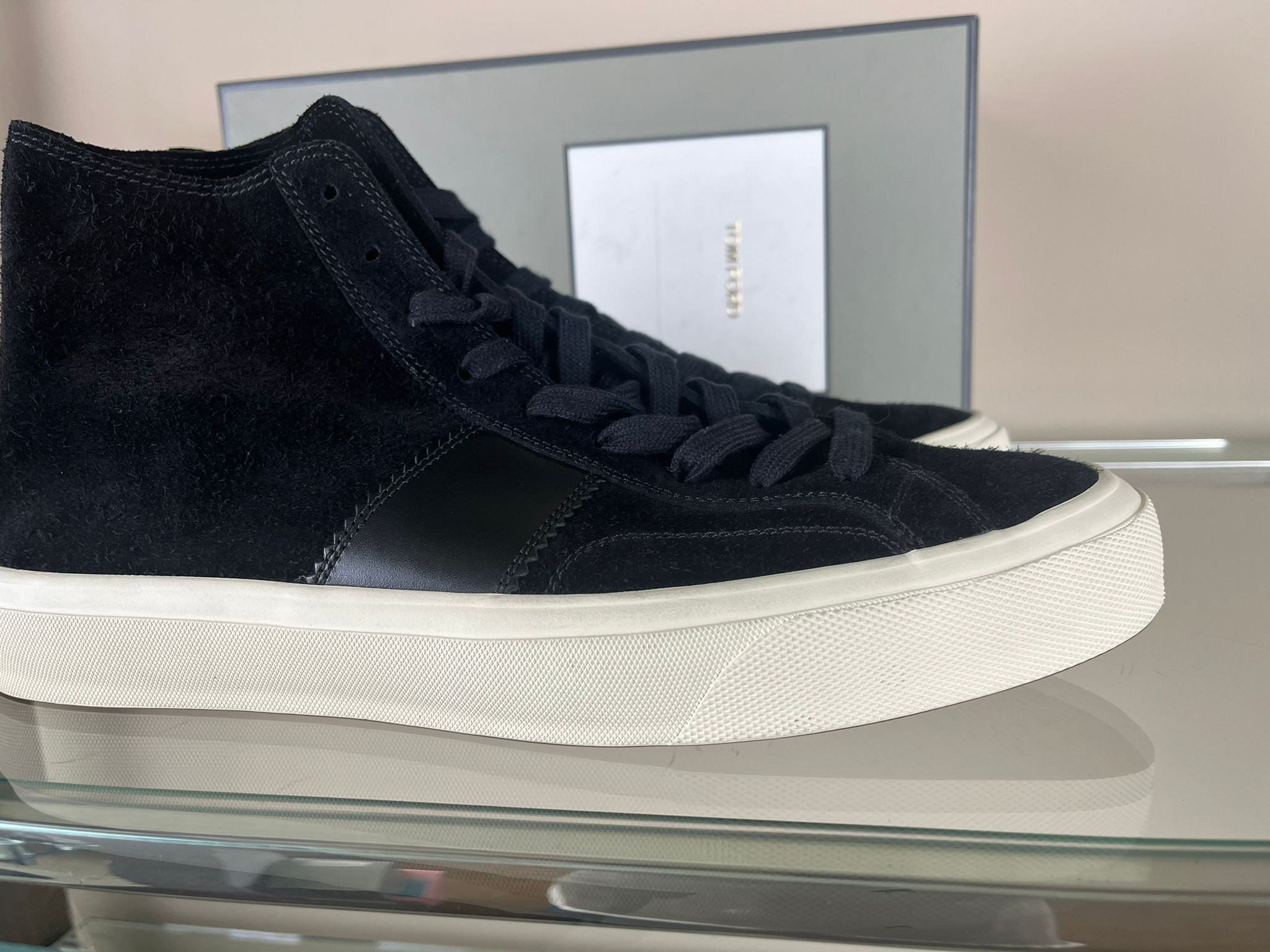 Tom Ford Sneakers High Top Suede in Black Size US 12 / EU 45 - 12 Thumbnail